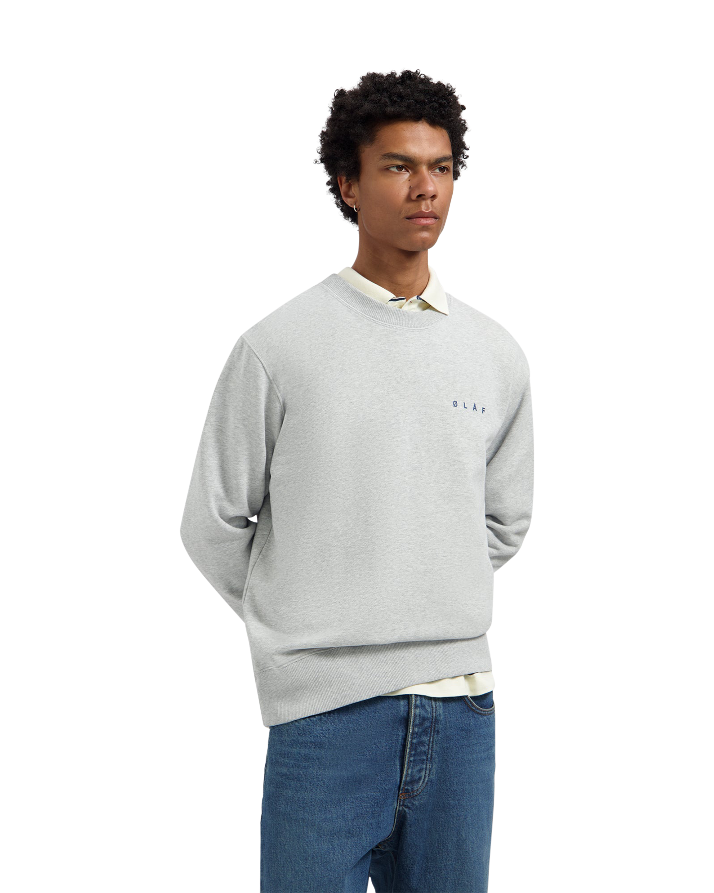 OLAF Lasso Face Crewneck GRIJS 4