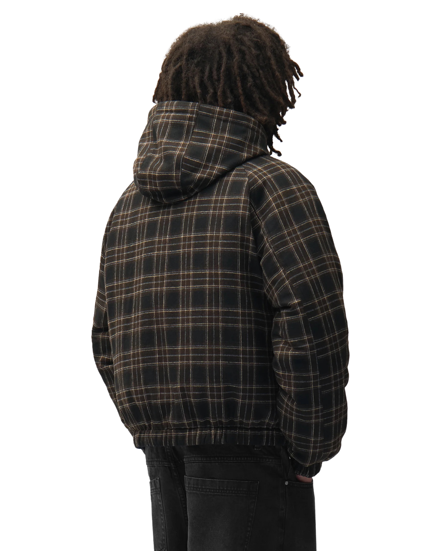 Arte Antwerp Reversible Plaid Hooded Jacket ZWART 6