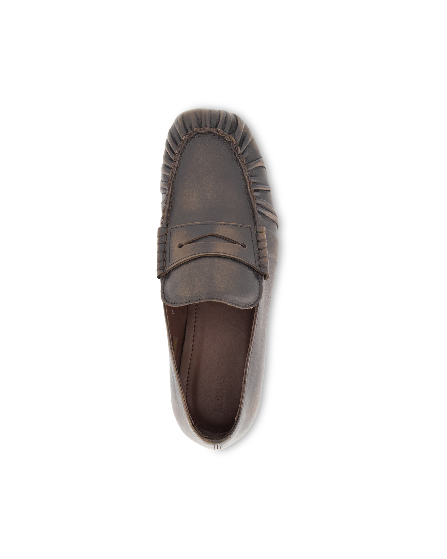 Alohas Aven Vintage Effect Brown Leather Loafers DONKERBRUIN 5