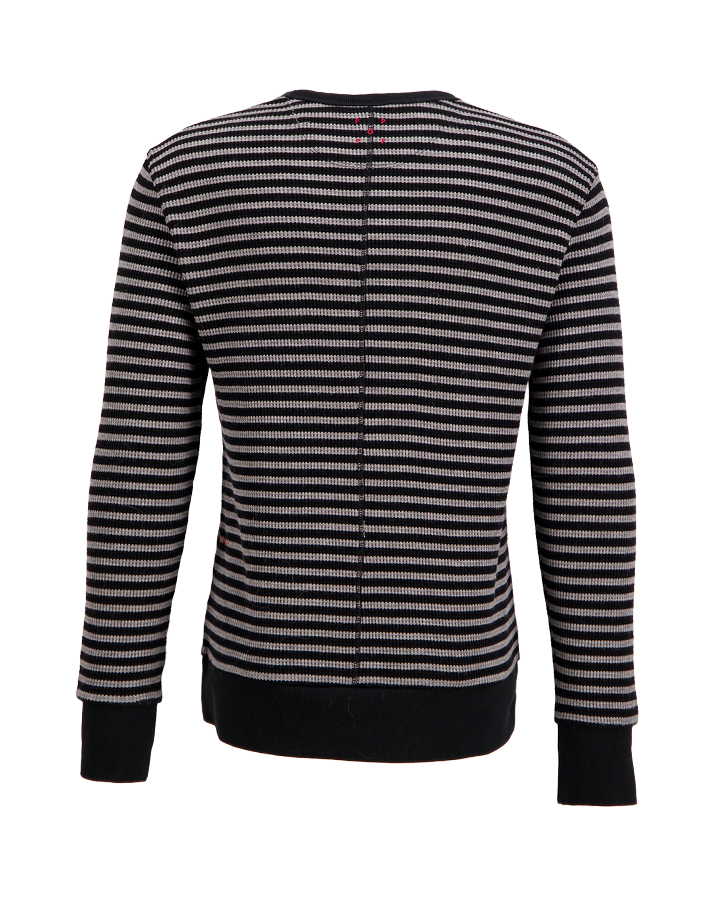 POP Trading Company Striped Waffle Crewneck GRIJS 2