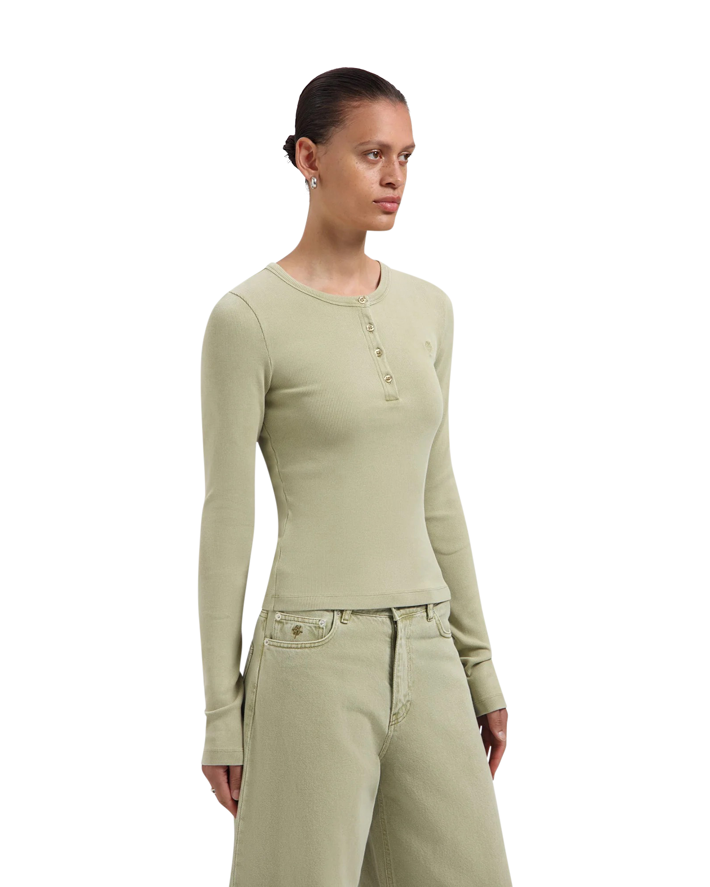 OLAF Monogram Washed Henley Top BRUIN 3
