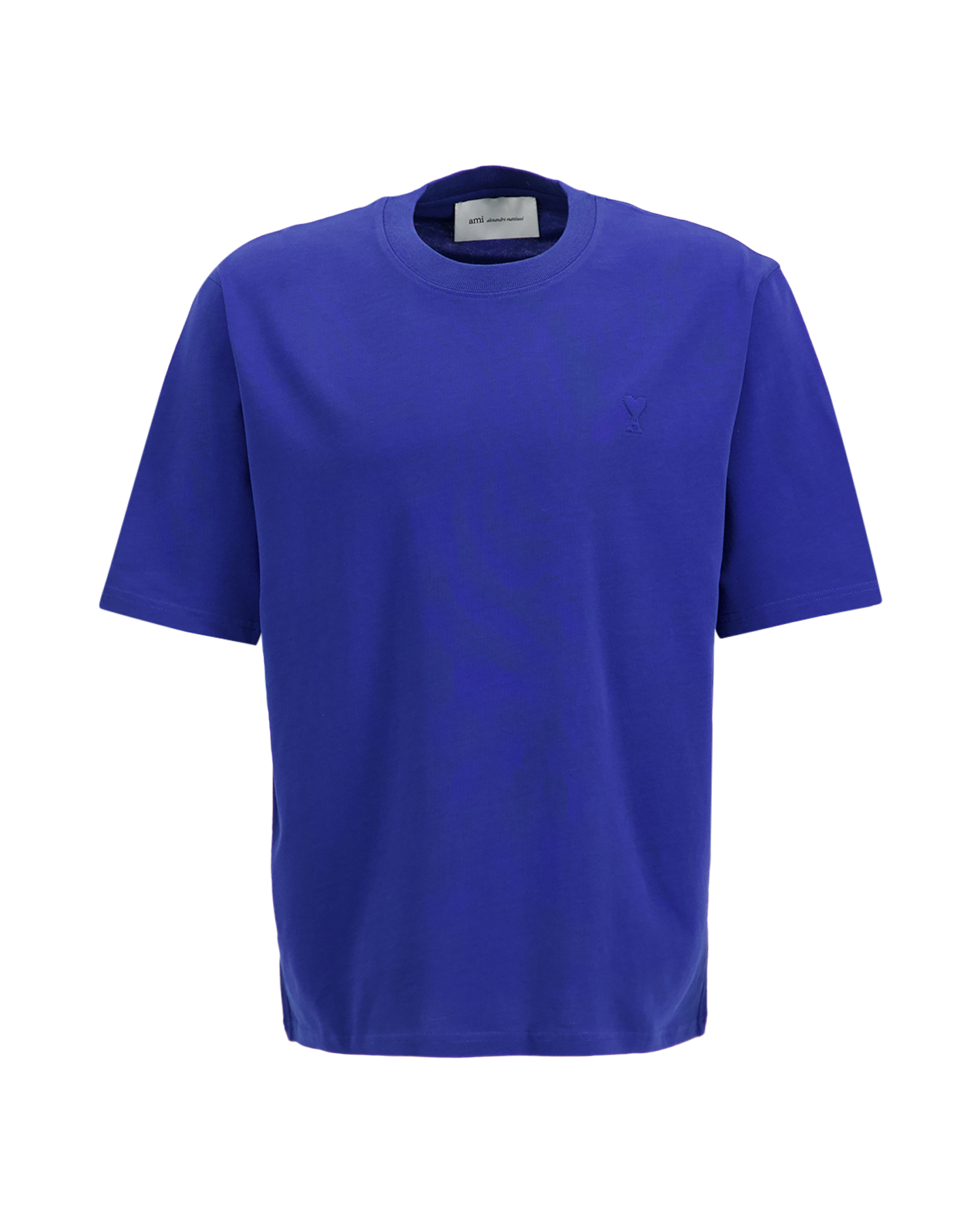 AMI Paris Tshirt With Tonal Embossed Ami De Coeur BLAUW 1
