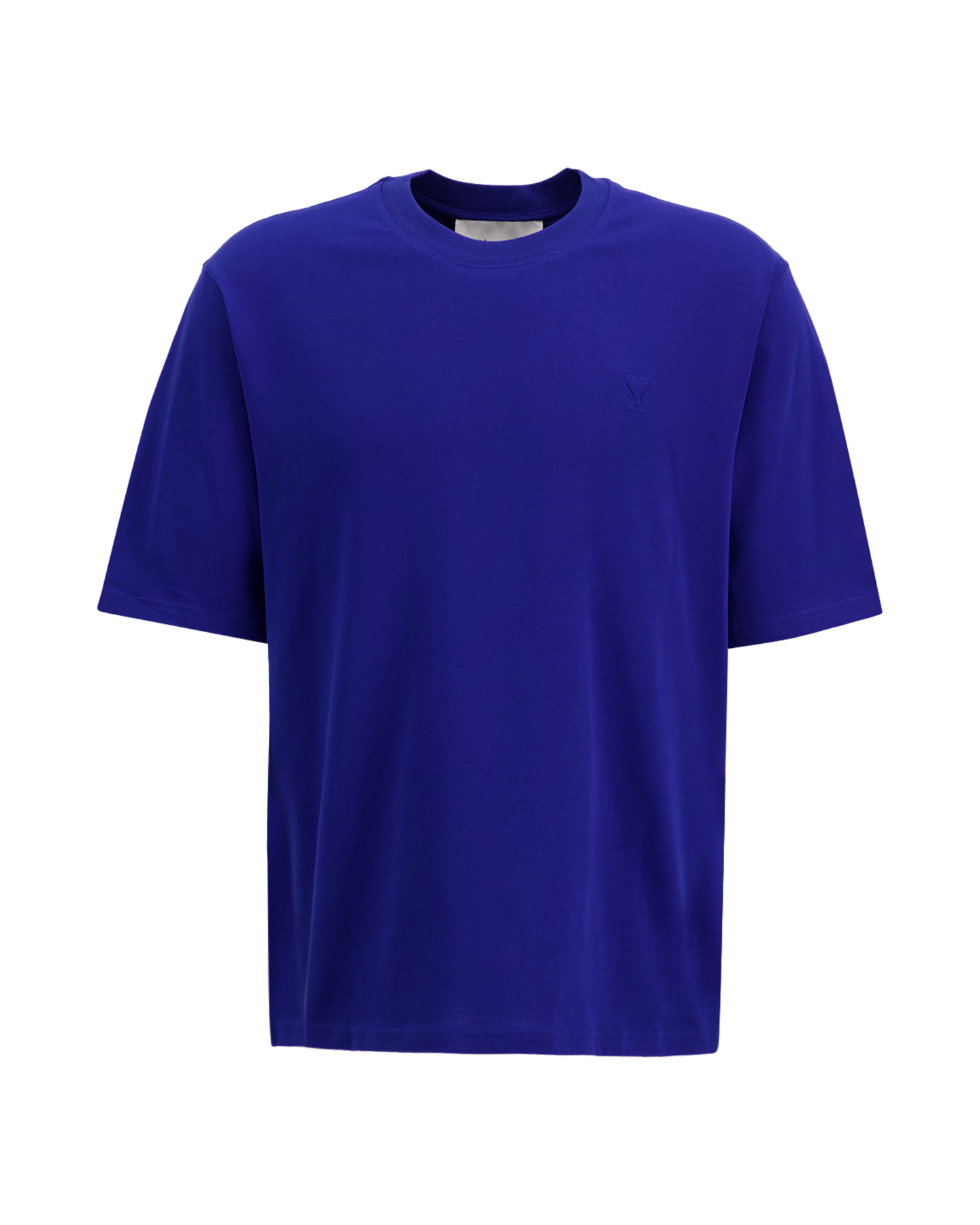 AMI Paris Tshirt With Tonal Embossed Ami De Coeur BLAUW 1