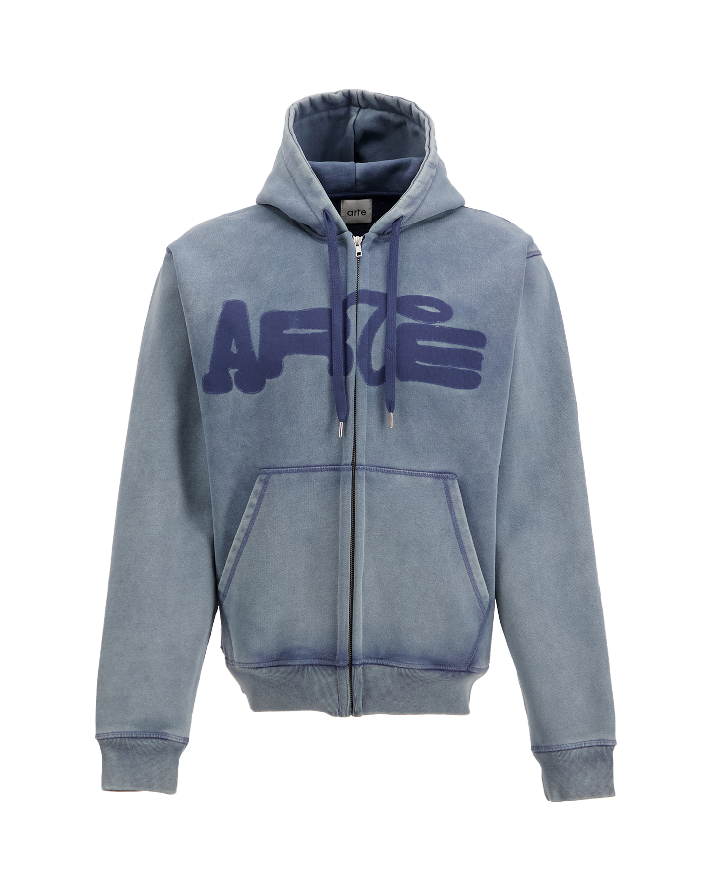 Arte Antwerp Stencil Sunfade Zip Hoodie DONKERBLAUW 1