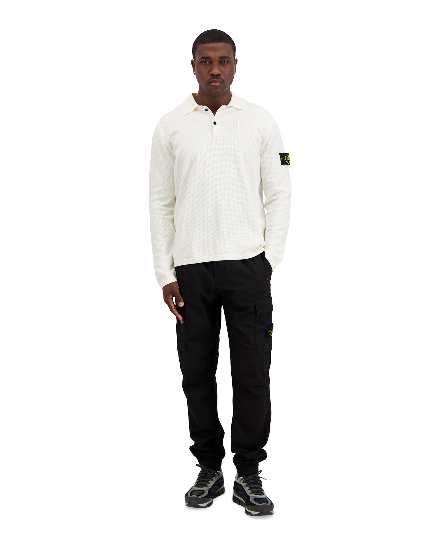 Stone Island S01B2 Polo Lange Mouw CREME 3