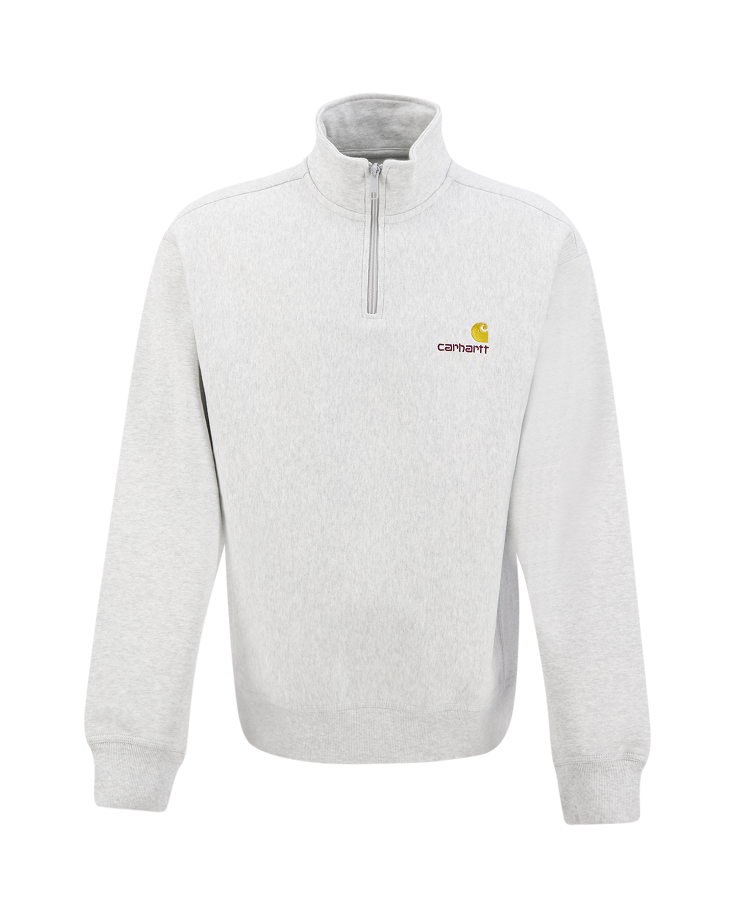 Carhartt WIP Half Zip American Script Sweat GRIJS 1