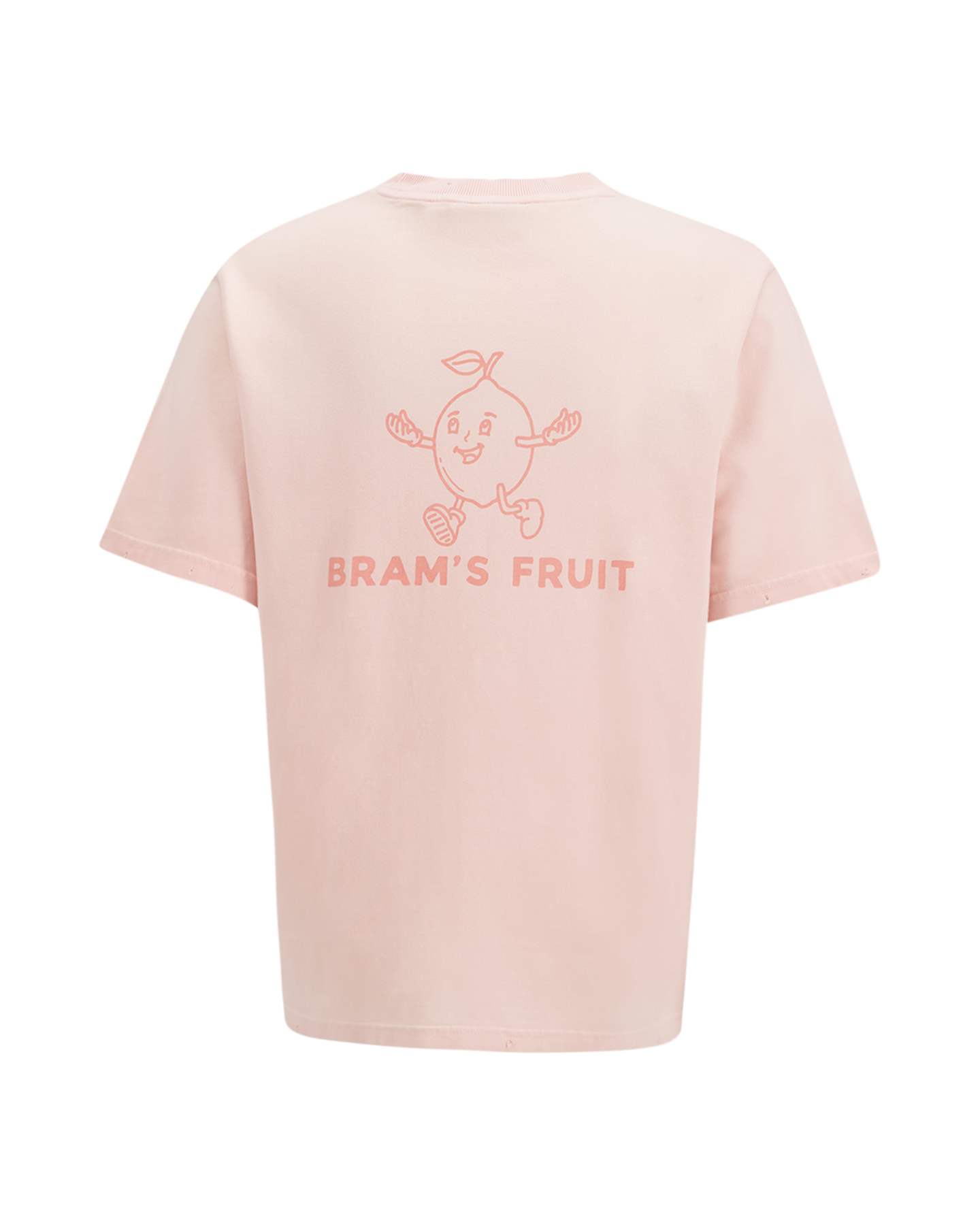 Brams Fruit Distressed Big Lemon Outline T-shirt ROSE 1