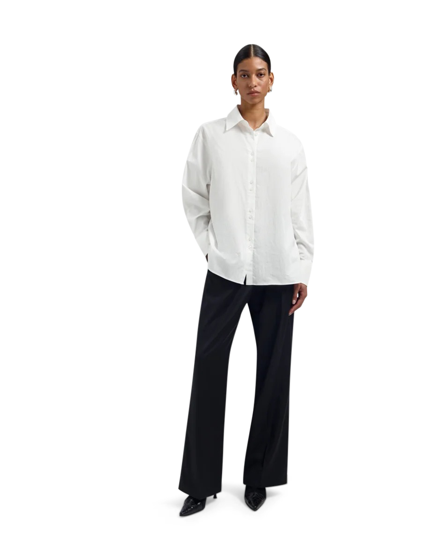 OLAF Striped Oversized Shirt WIT 3