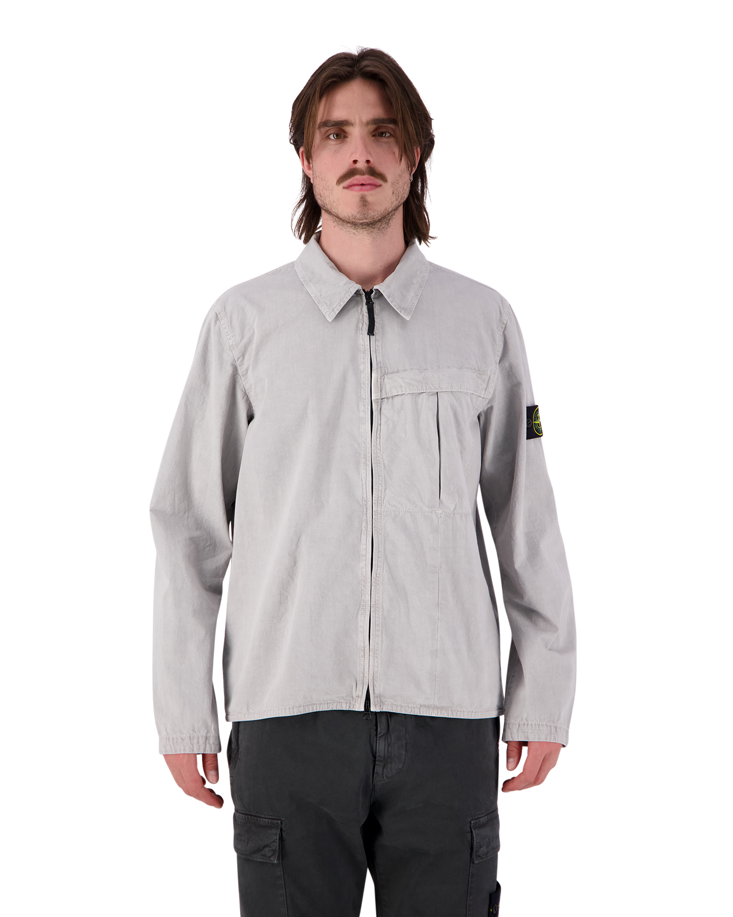 Stone Island 103WN Garment Dyed 'Old' Effect Overshirt GRIJS 4