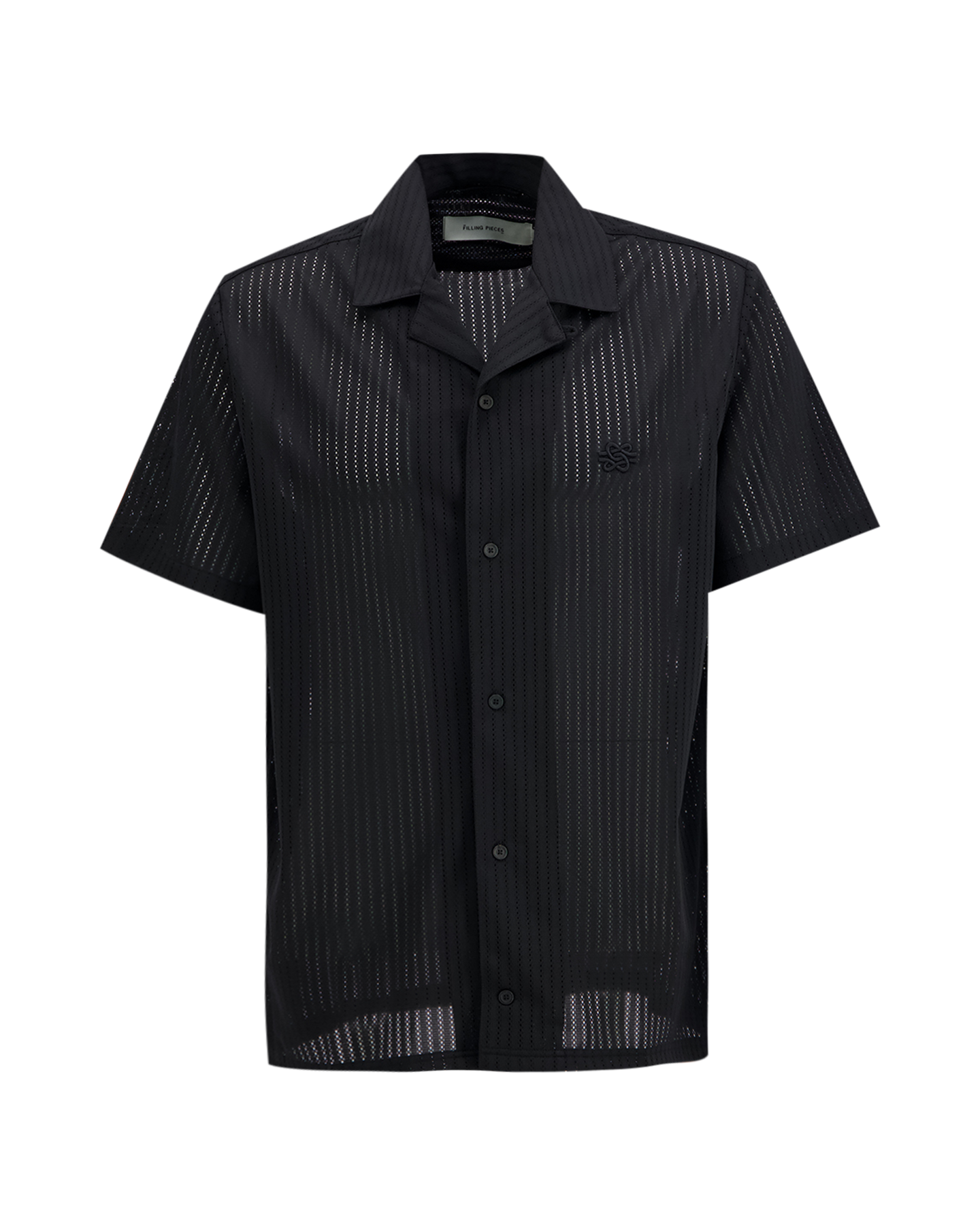 Filling Pieces Resort Shirt Mesh ZWART 2