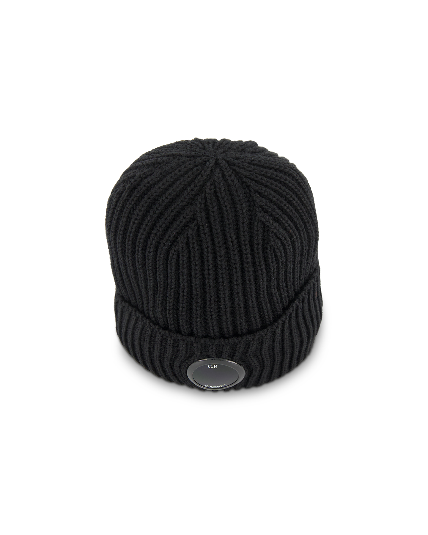 C.P. Company Extra Fine Merino Wool Lens Beanie ZWART 1