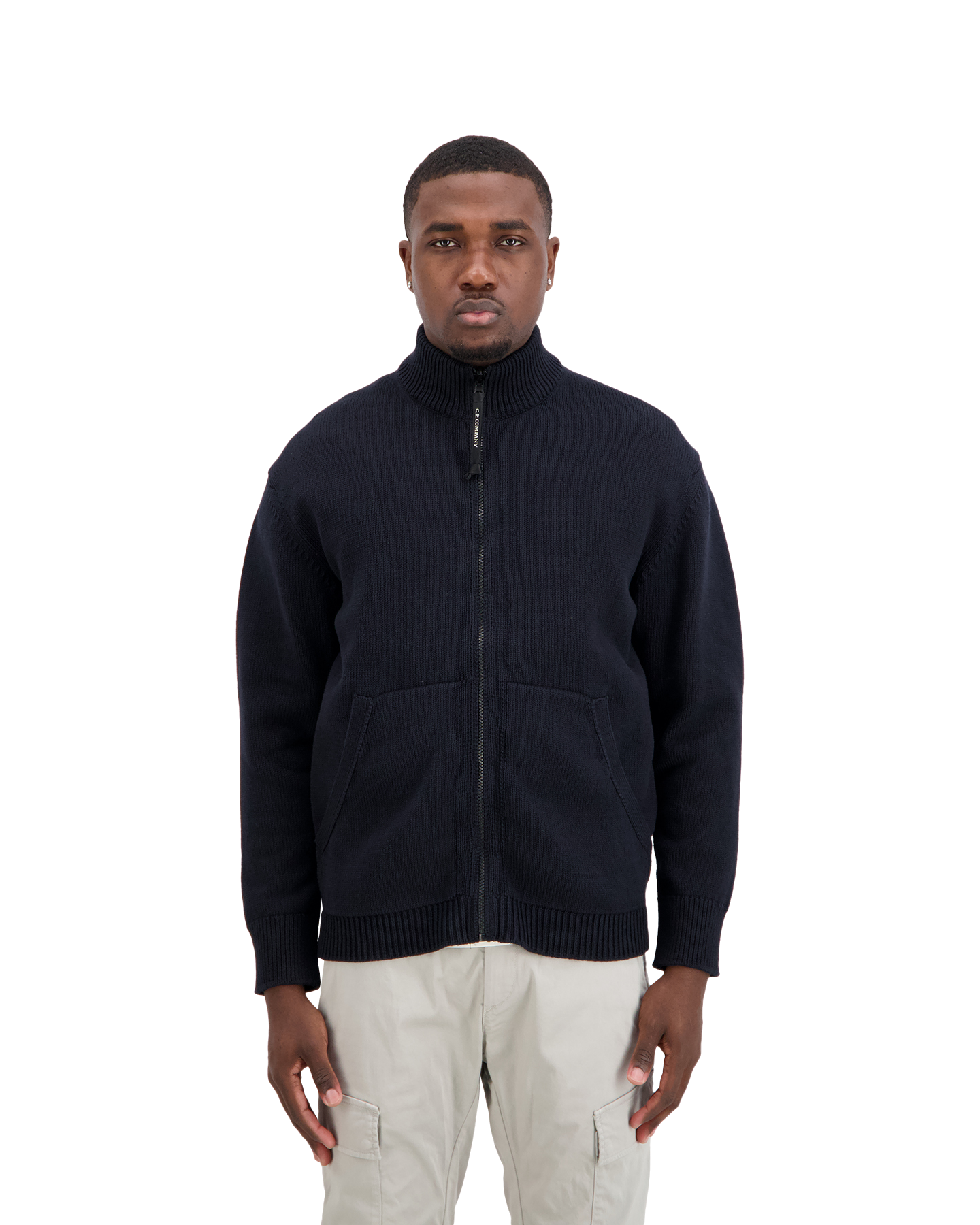 C.P. Company Gebreid Vest Met Rits Van Katoenmix DONKERBLAUW 5