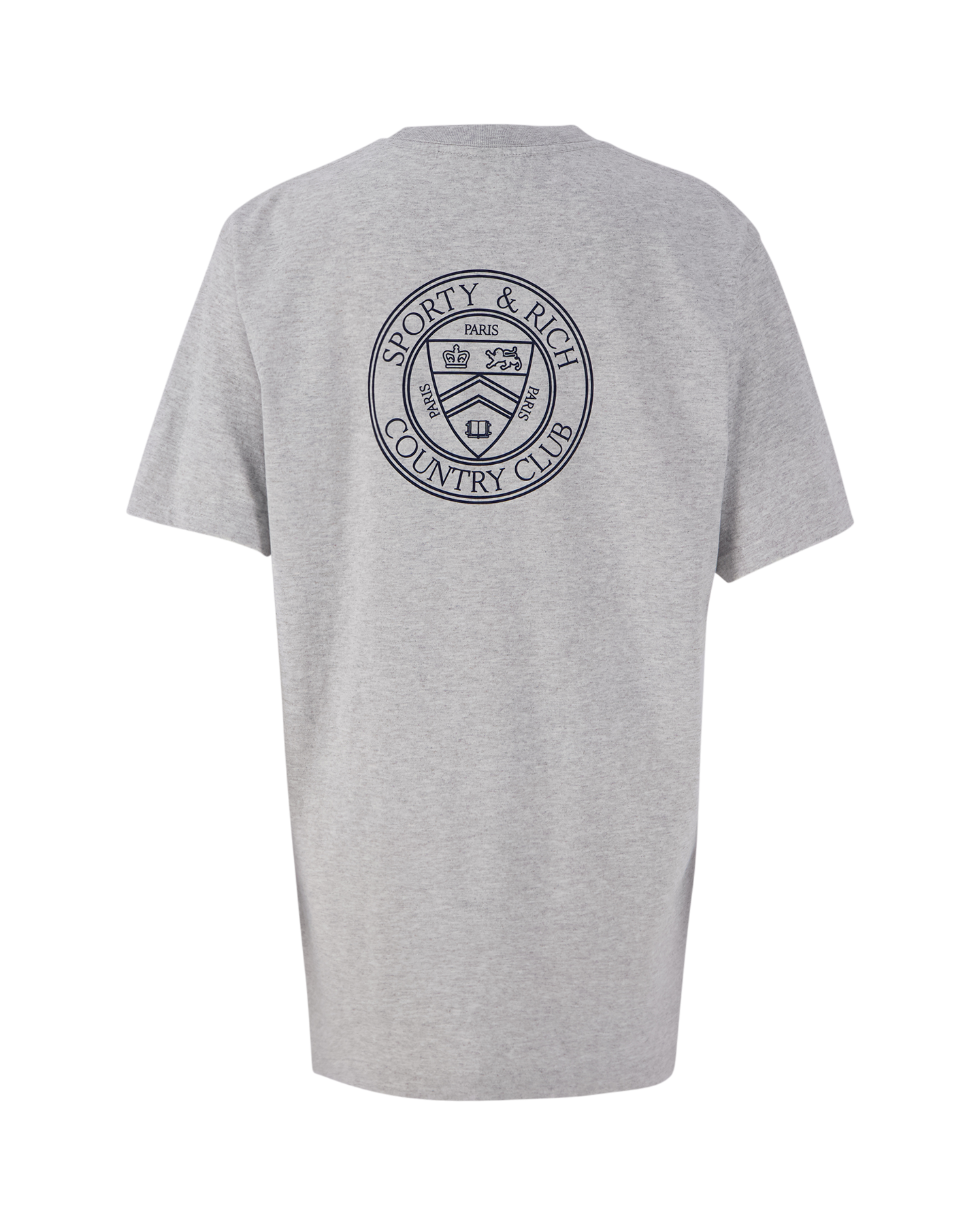 Sporty & Rich Connecticut Crest T-Shirt Heather Gray/Navy GRIJS 1