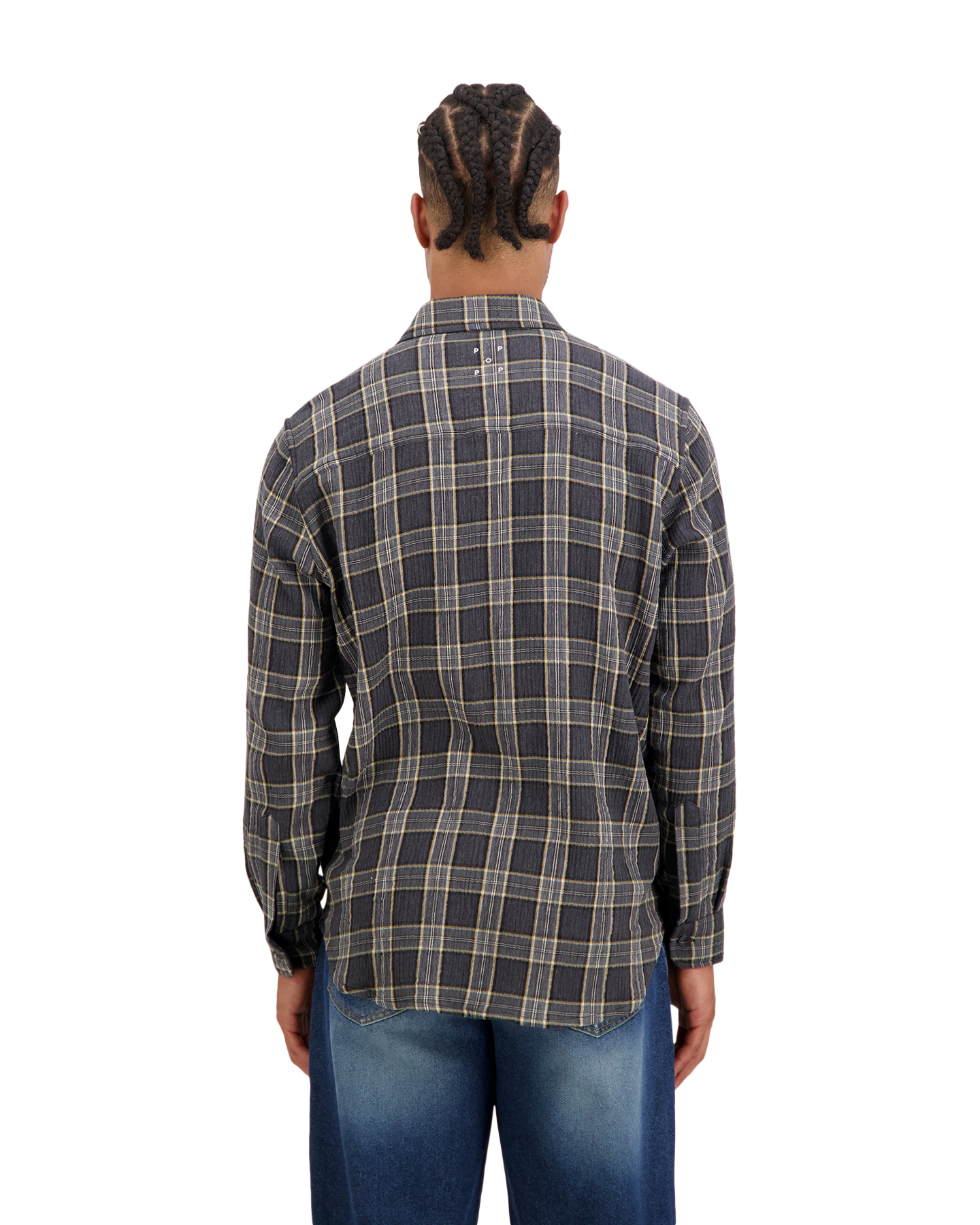 POP Trading Company Checked Shirt GRIJS 4