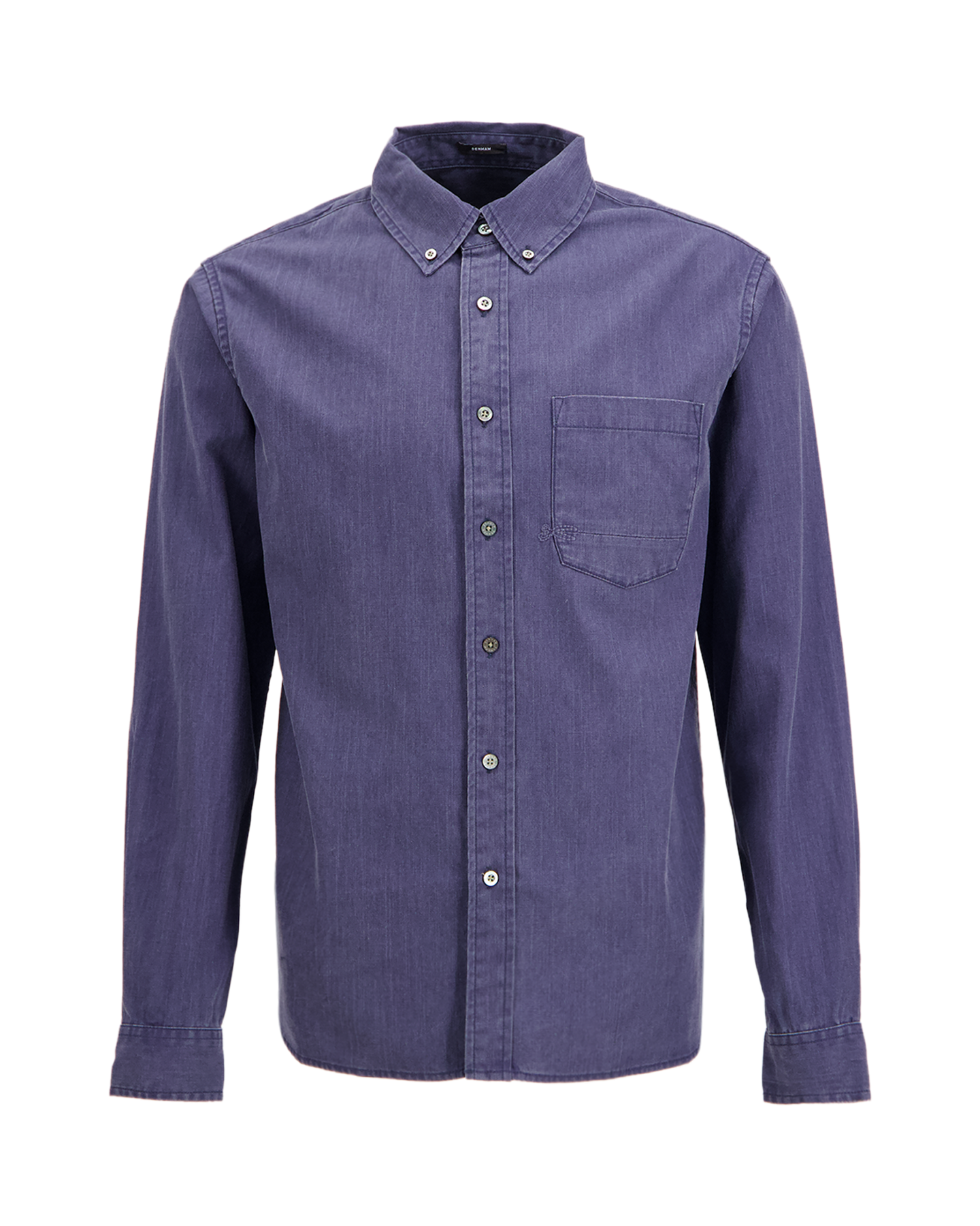 Denham Grid Shirt Cot DONKERBLAUW 1