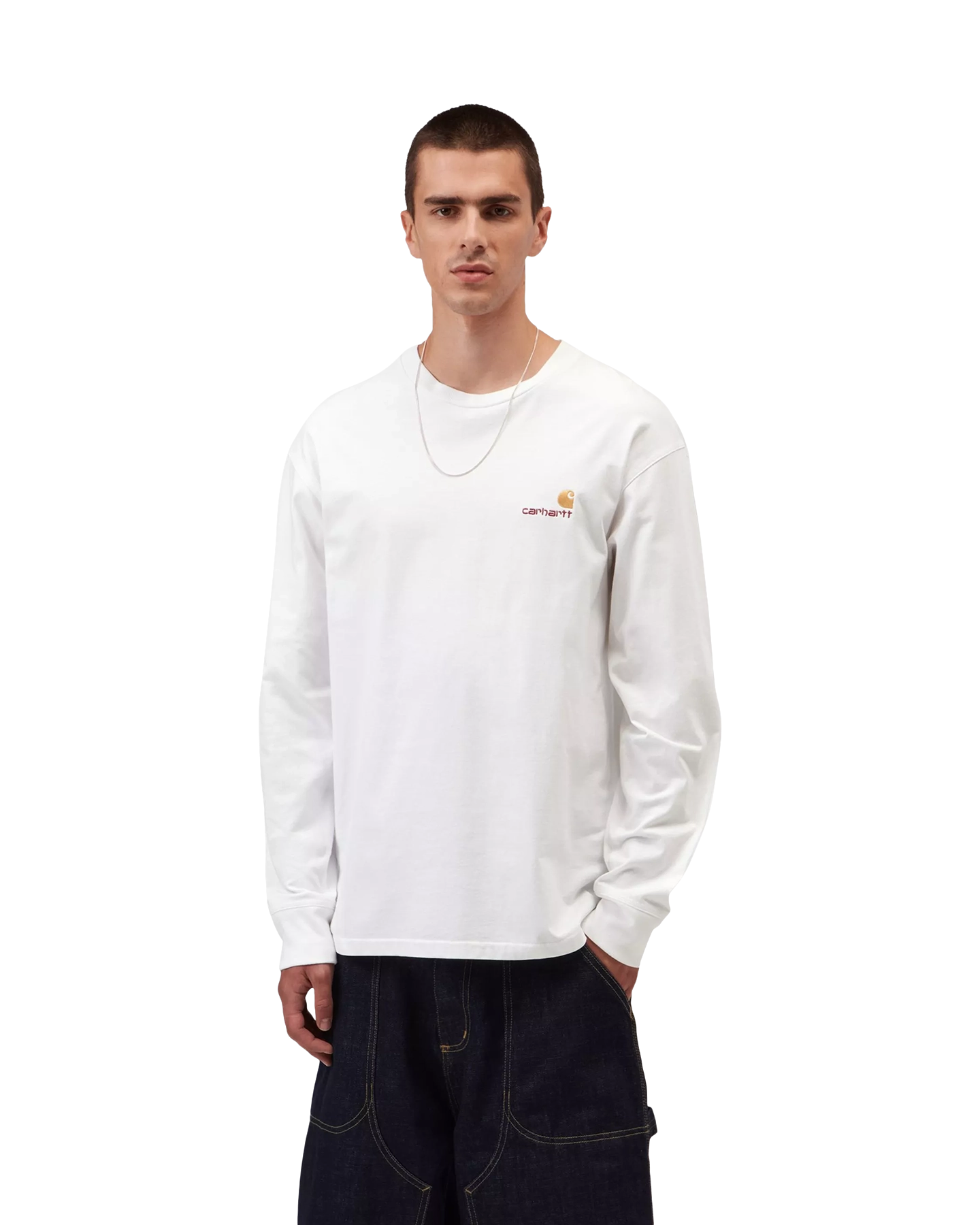 Carhartt L/S American Script T-Shirt WIT 3