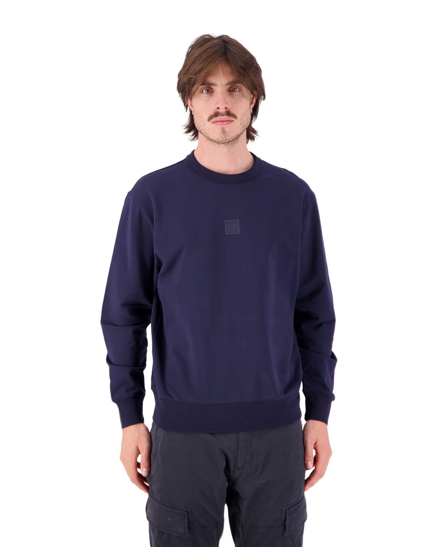 C.P. Company Metropolis Metropolis Series Stretch Fleece Crew Neck Logo Sweatshirt DONKERBLAUW 4