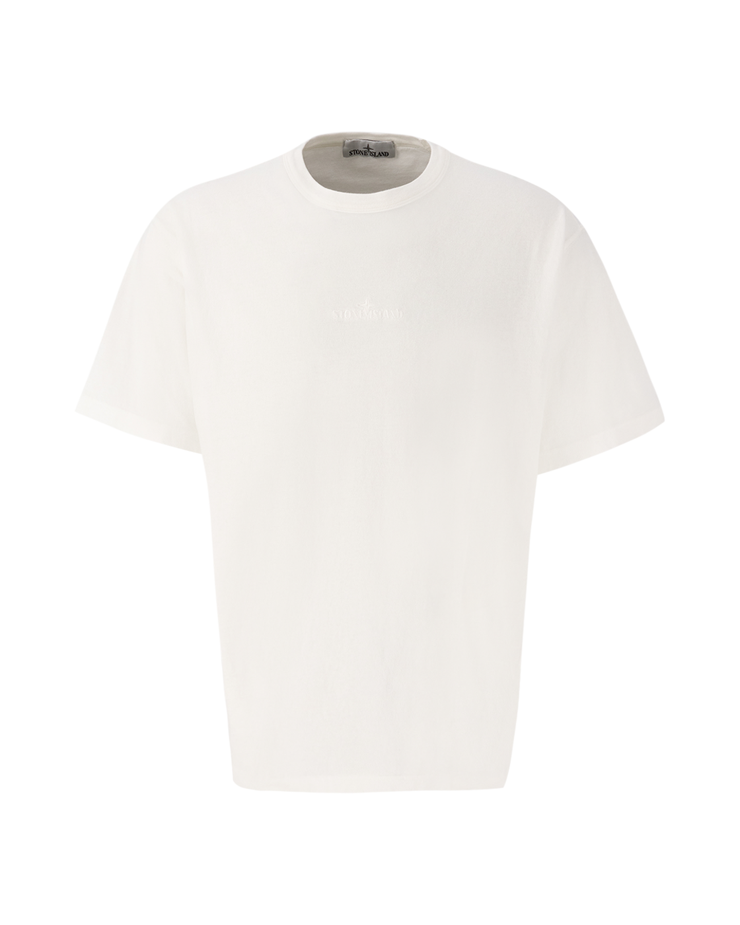 Stone Island 20457 Organic Cotton Garment Dyed 'Fissato' Effect T-Shirt WIT 1