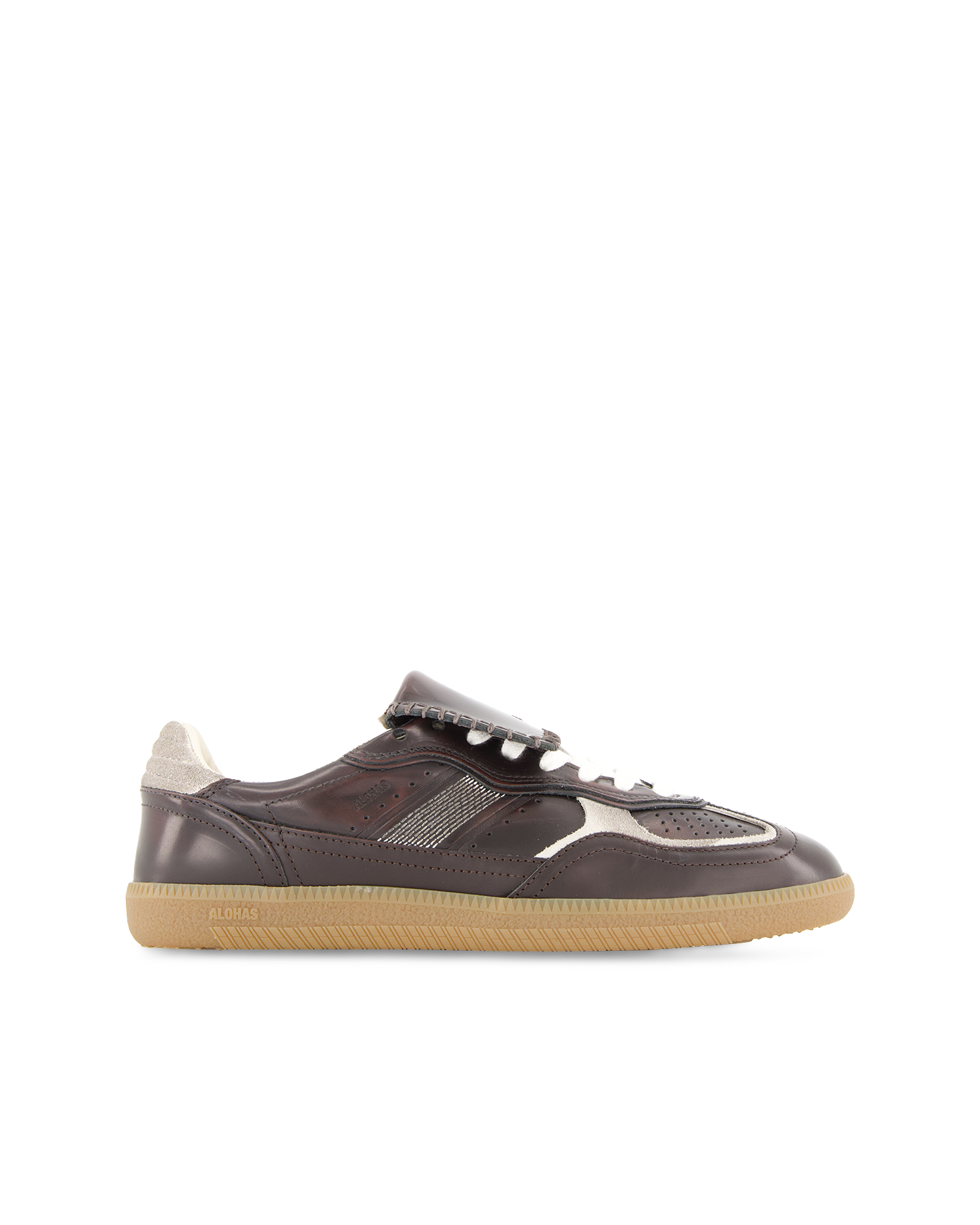 Alohas Tb.490 Club Vintage Effect Dark Chocolate Leather Sneakers ZWART 1
