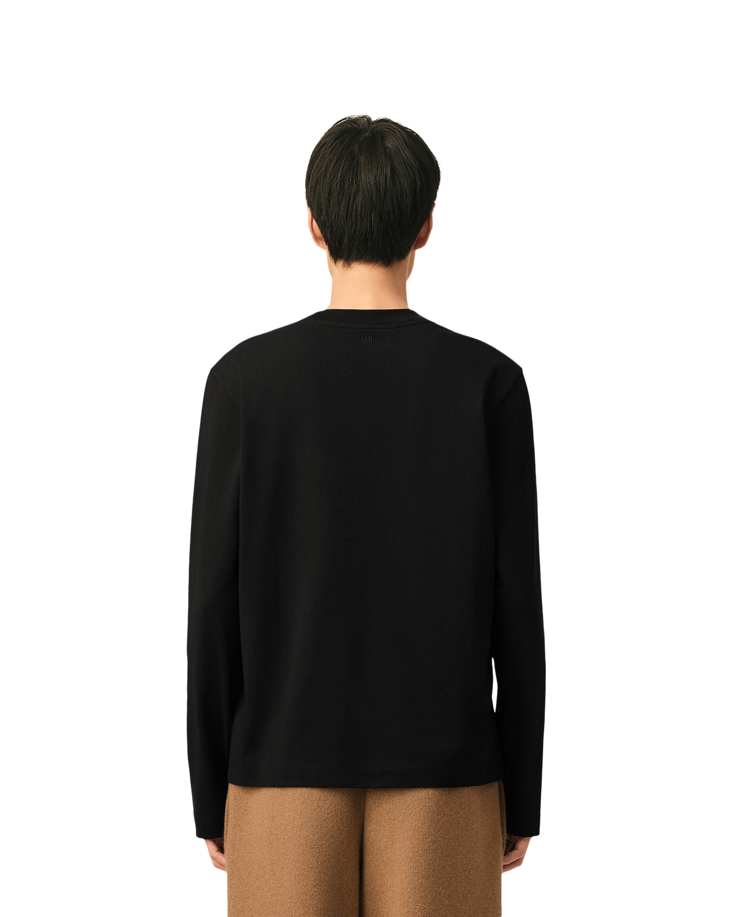 AMI Paris Long Sleeves Tshirt With Red Ami De Coeur ZWART 4