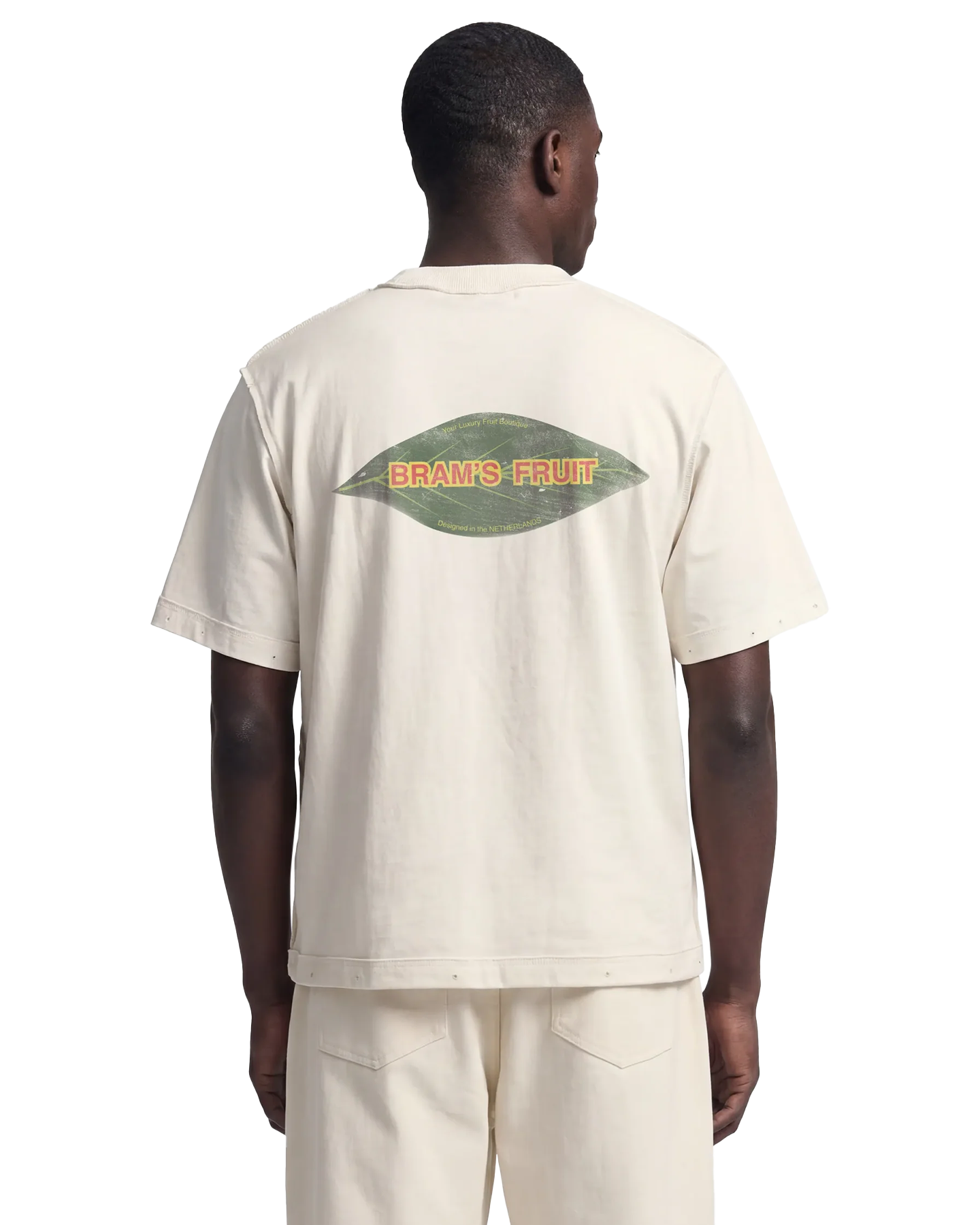 Brams Fruit Distressed Leaf T-shirt WIT 3