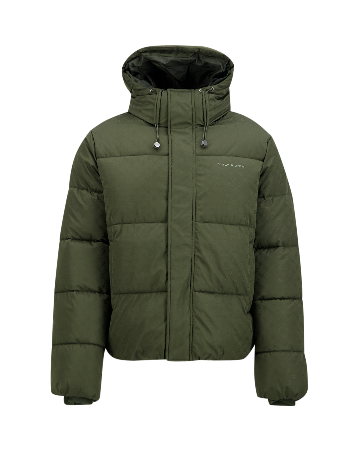 Daily Paper Monogram Puffer Jacket DONKERGROEN 1