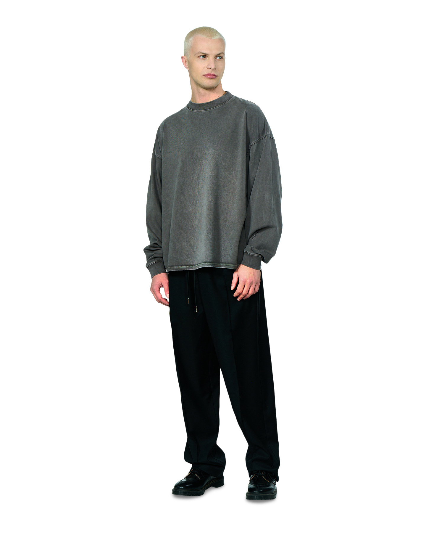 Hopeium No Sleep Just Noise L/S Tee Heavy Washed GRIJS 4
