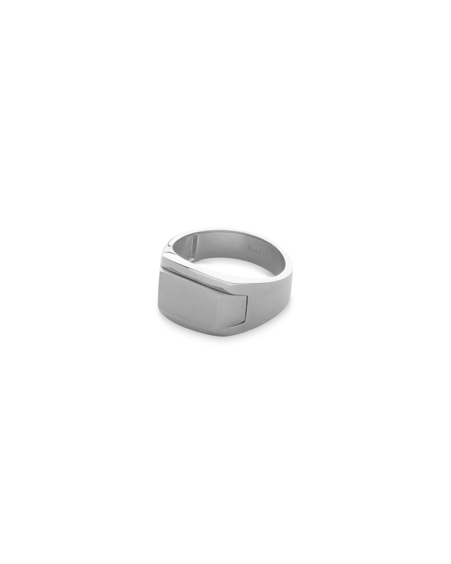 Golia Stick-out Signet Ring Big Silver ZILVER 0