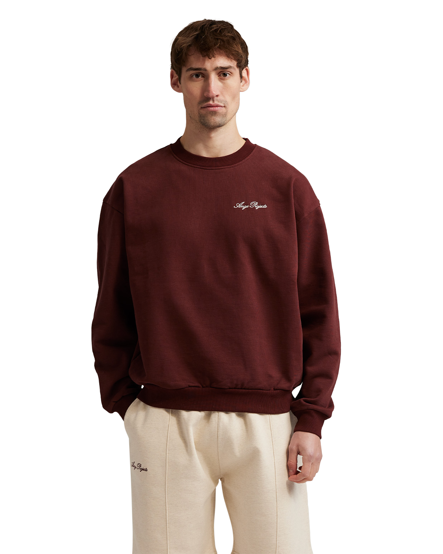 Ange Projects Script Logo Crewneck ROOD 3