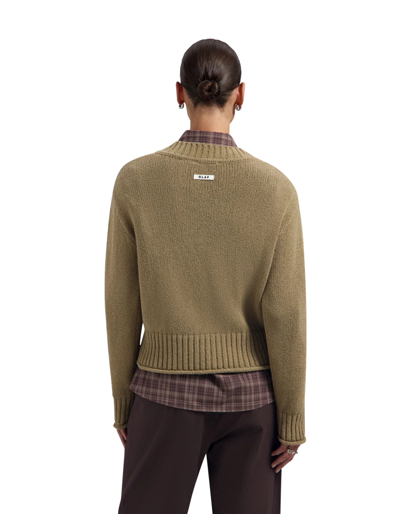 OLAF Knitted V Neck BRUIN 4