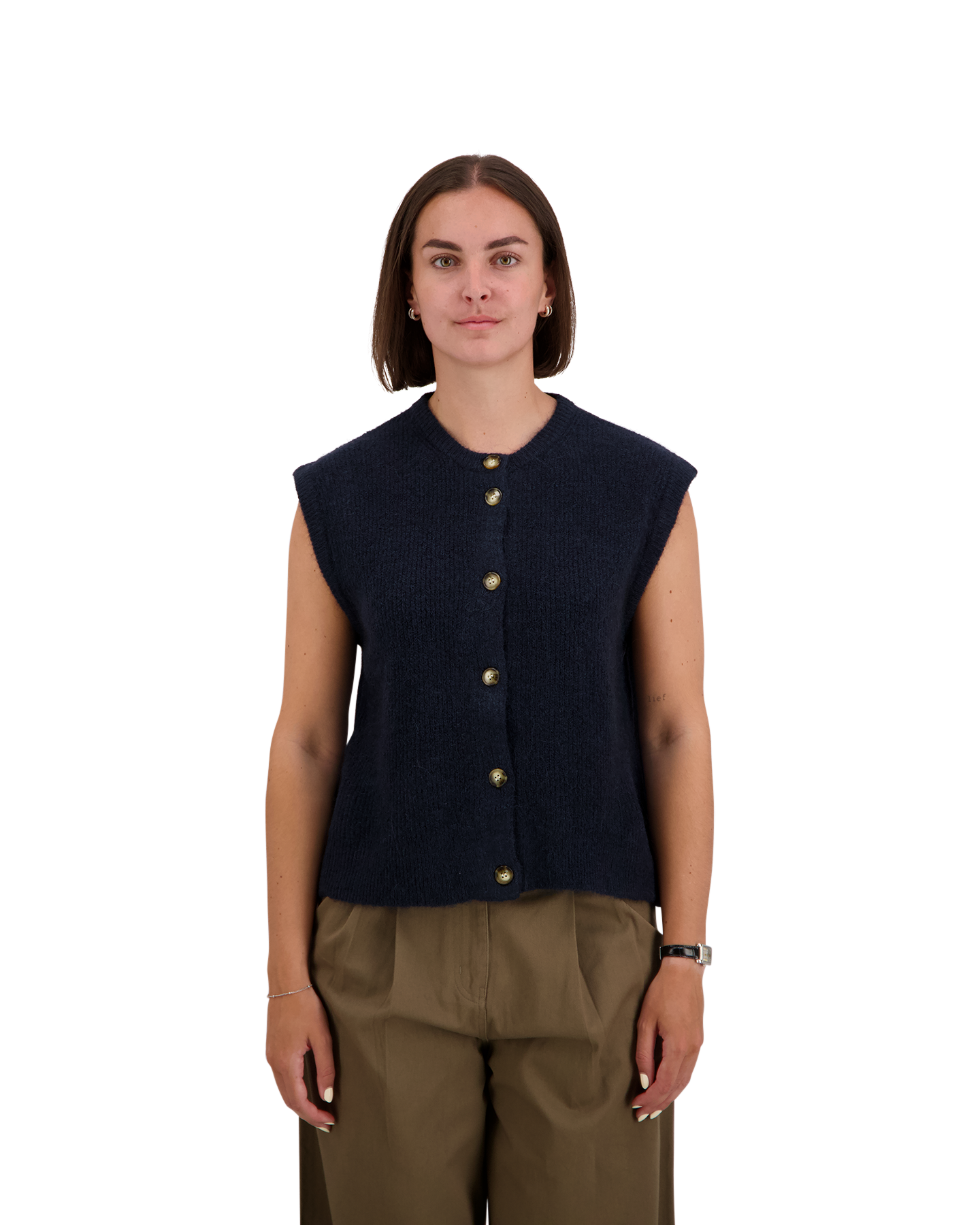Boii Studios Hirse Vest Knit DONKERBLAUW 3