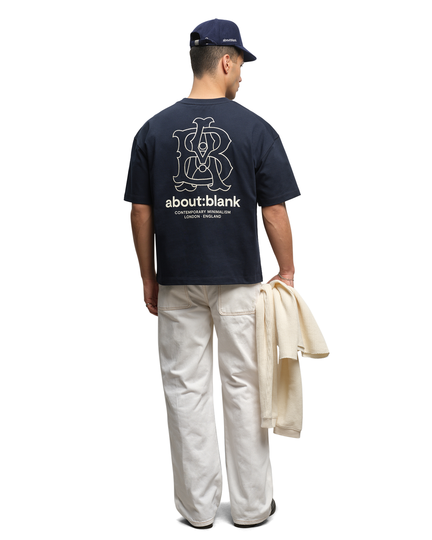 about:blank Emblem T Shirt DONKERBLAUW 3