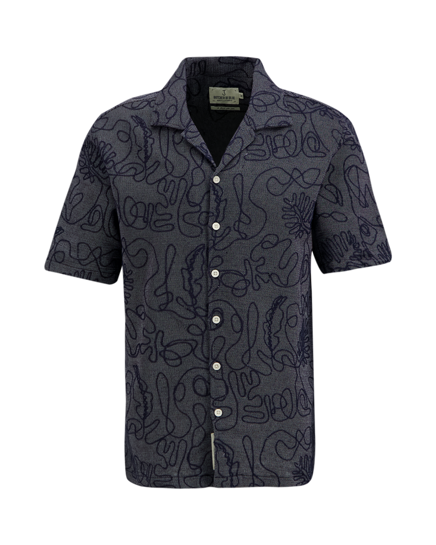 Butcher of Blue Alex Resort Embro Shirt Ss BLAUW 1