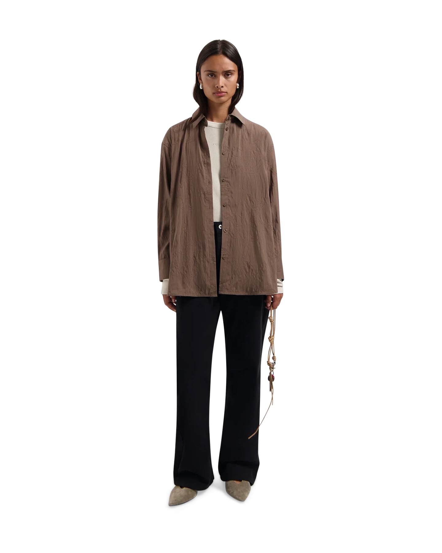 OLAF Monogram Embro Oversized Shirt BRUIN 5