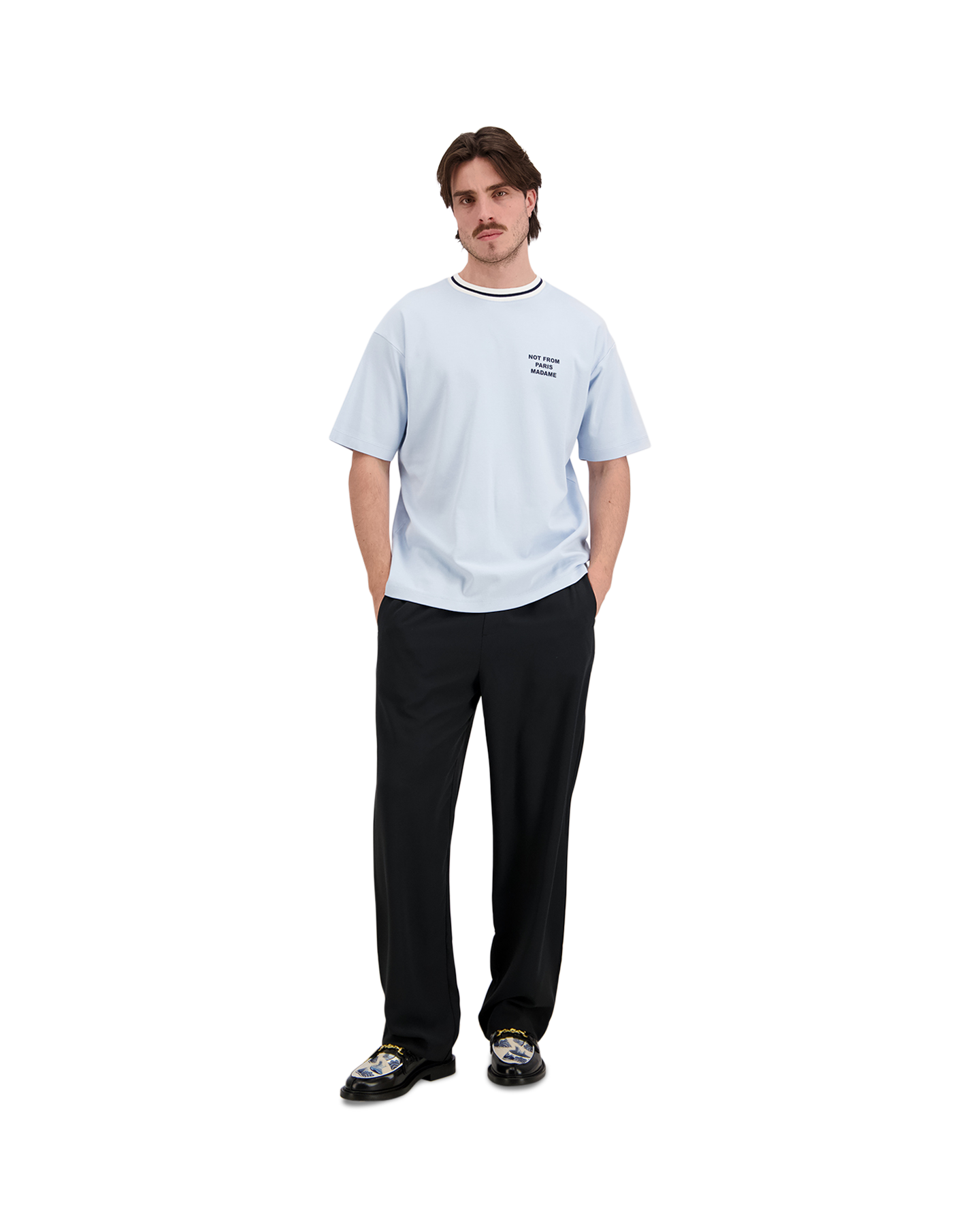 Drole de Monsieur T-Shirt Slogan Sport LICHTBLAUW 3