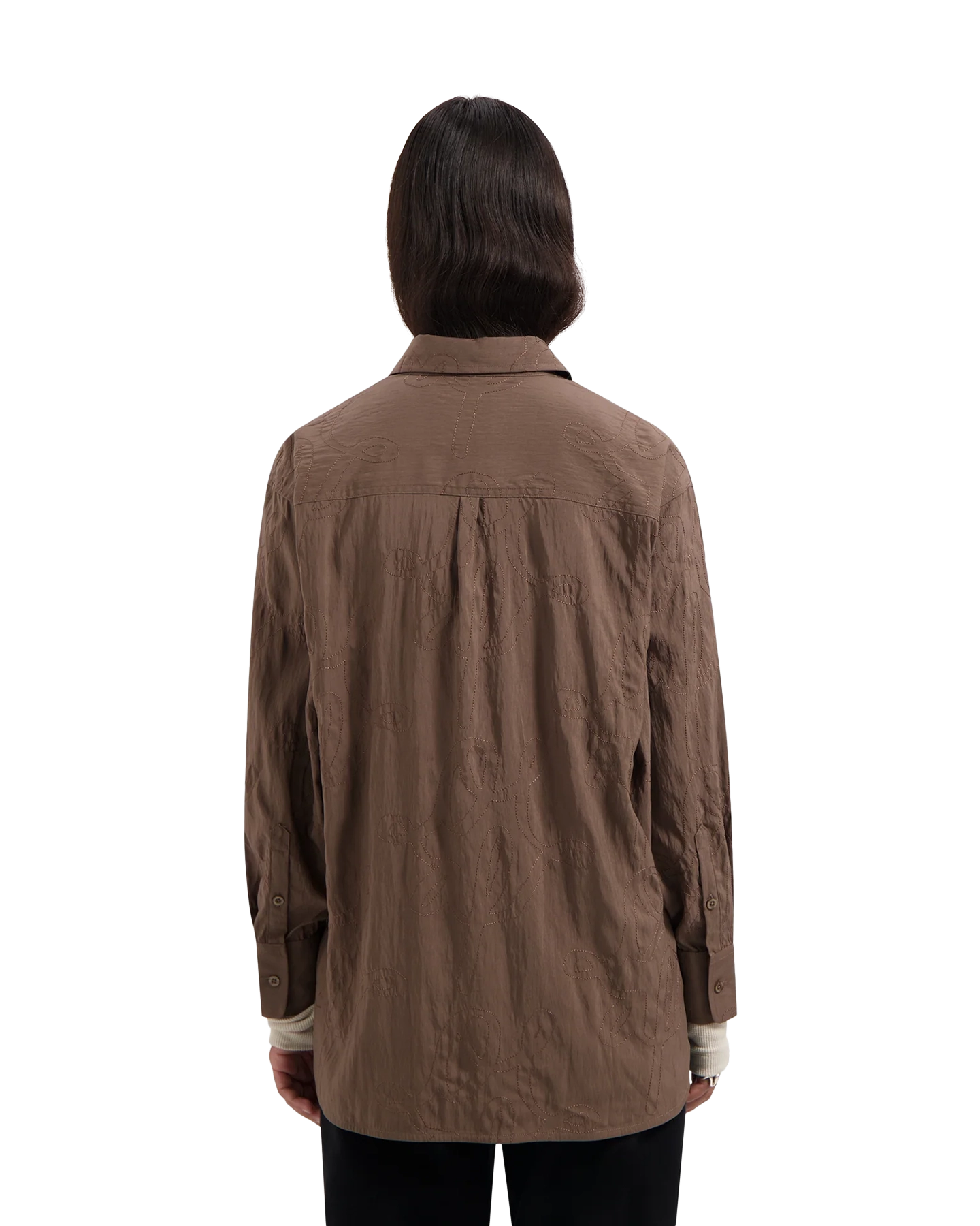 OLAF Monogram Embro Oversized Shirt BRUIN 4