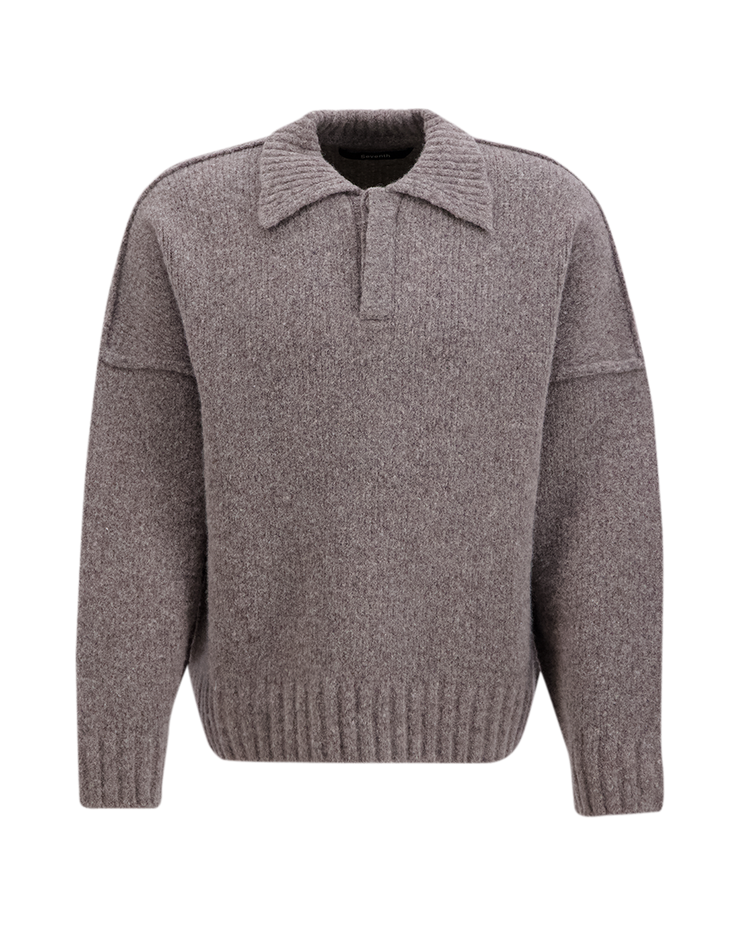 Seventh Wool Knit Polo Sweater LICHTBRUIN 1