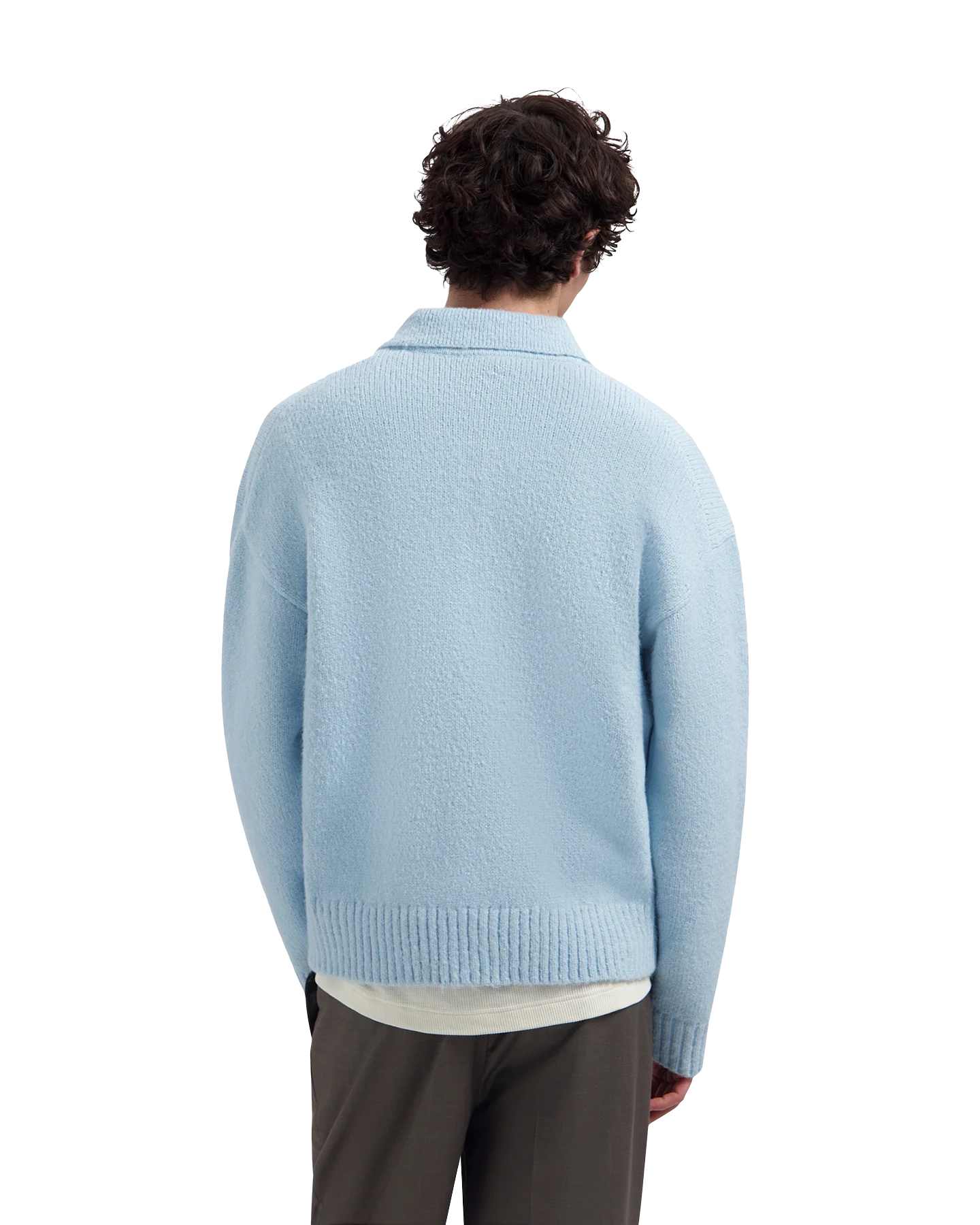 OLAF Oversized Knitted Polo BLAUW 4