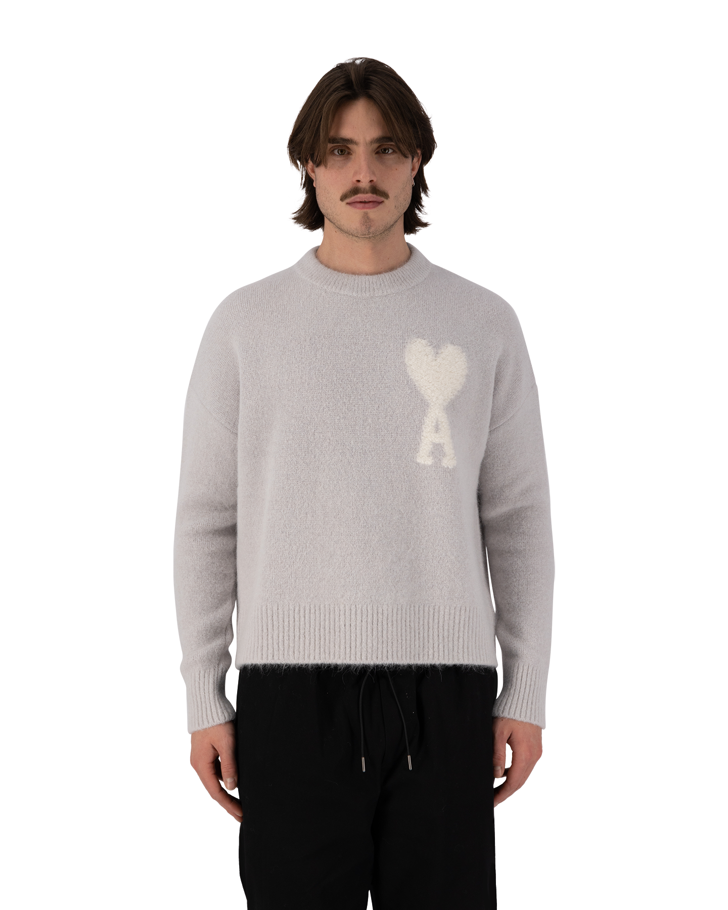 AMI Paris Adc Crewneck Sweater LICHTGRIJS 4
