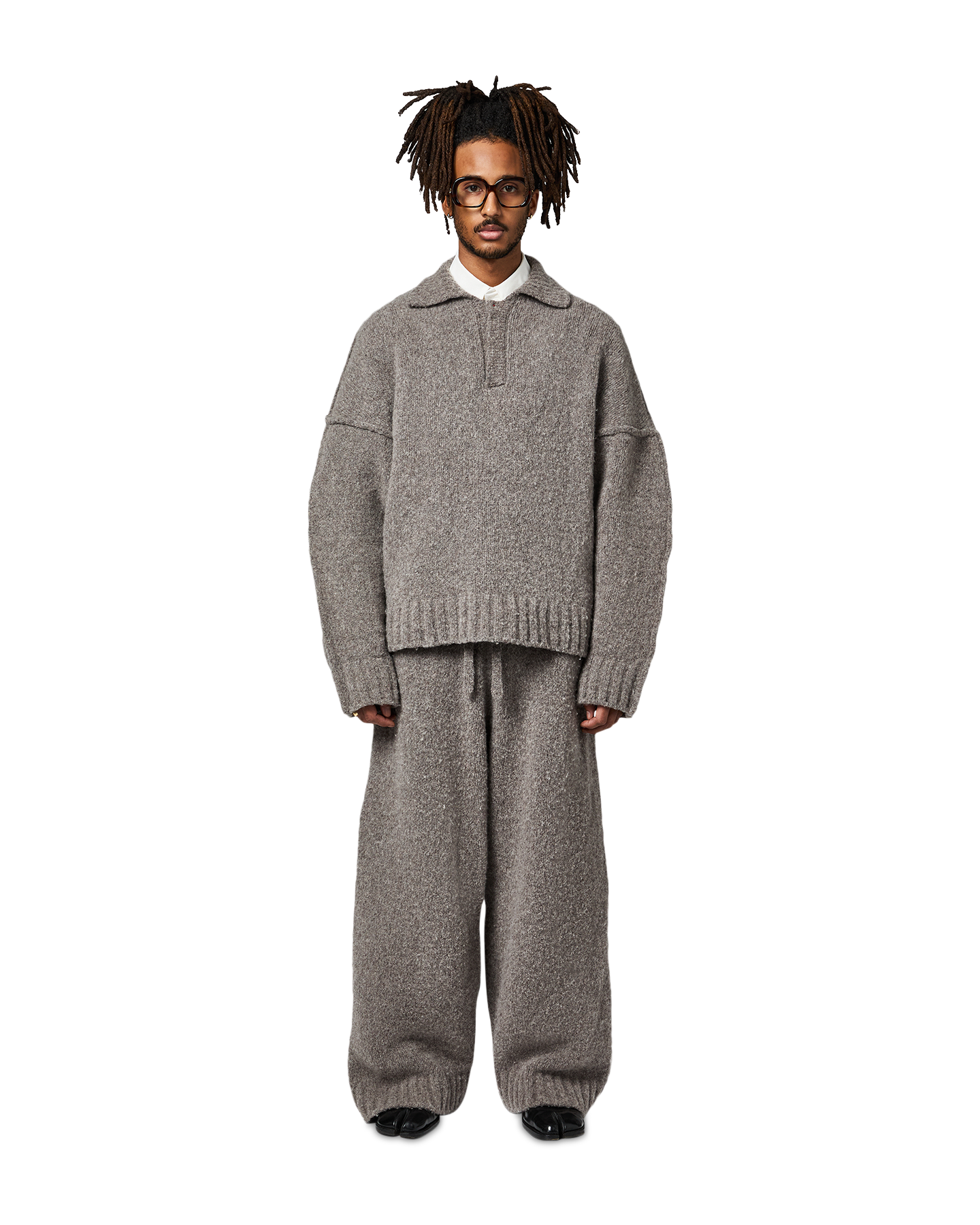 Seventh Wool Knit Polo Sweater LICHTBRUIN 5
