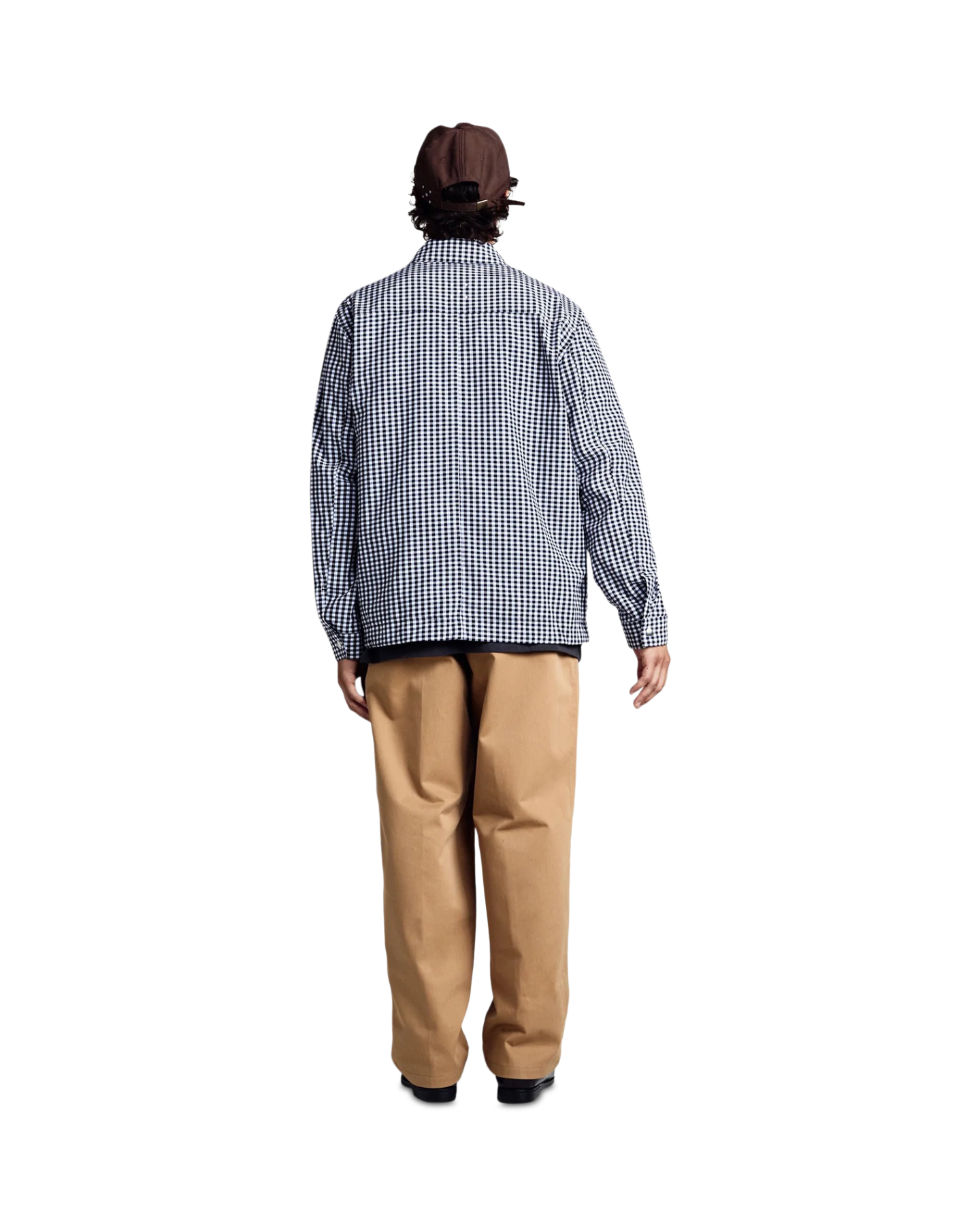 POP Trading Company Gingham Boxer Overshirt ZWART 4