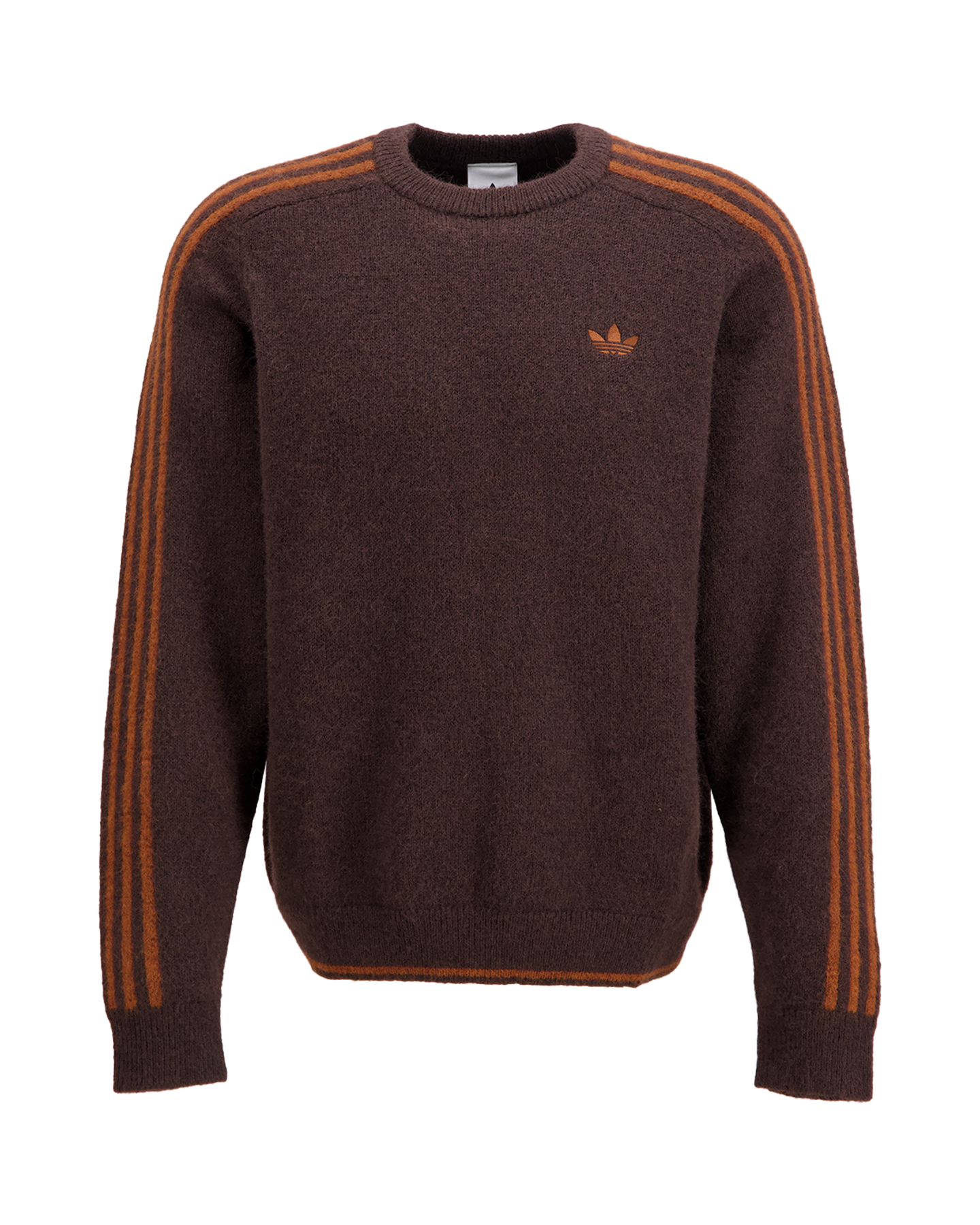adidas 3 Stripes Knit Crew DONKERBRUIN 1