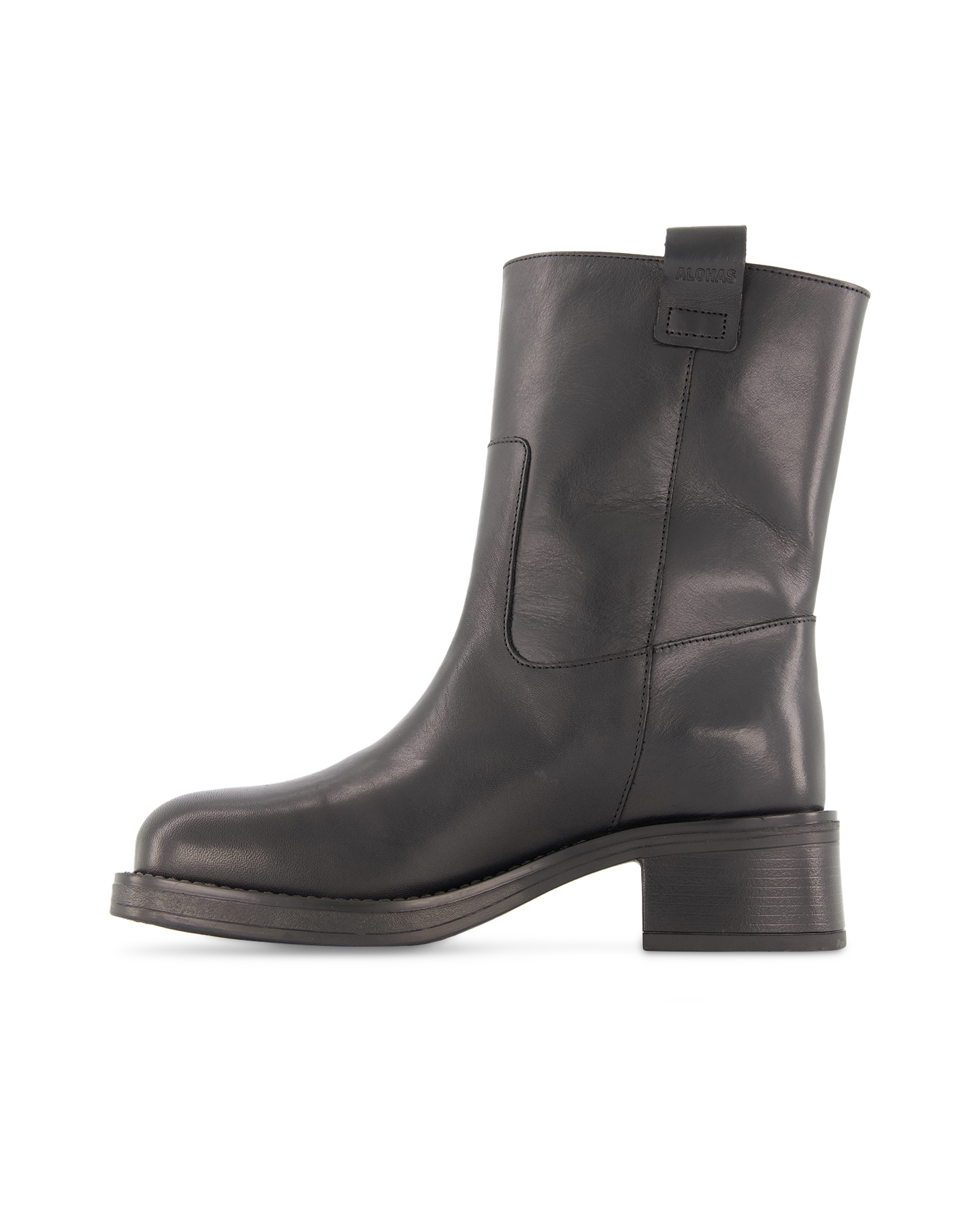 Alohas Rajan Black Leather Boots ZWART 3