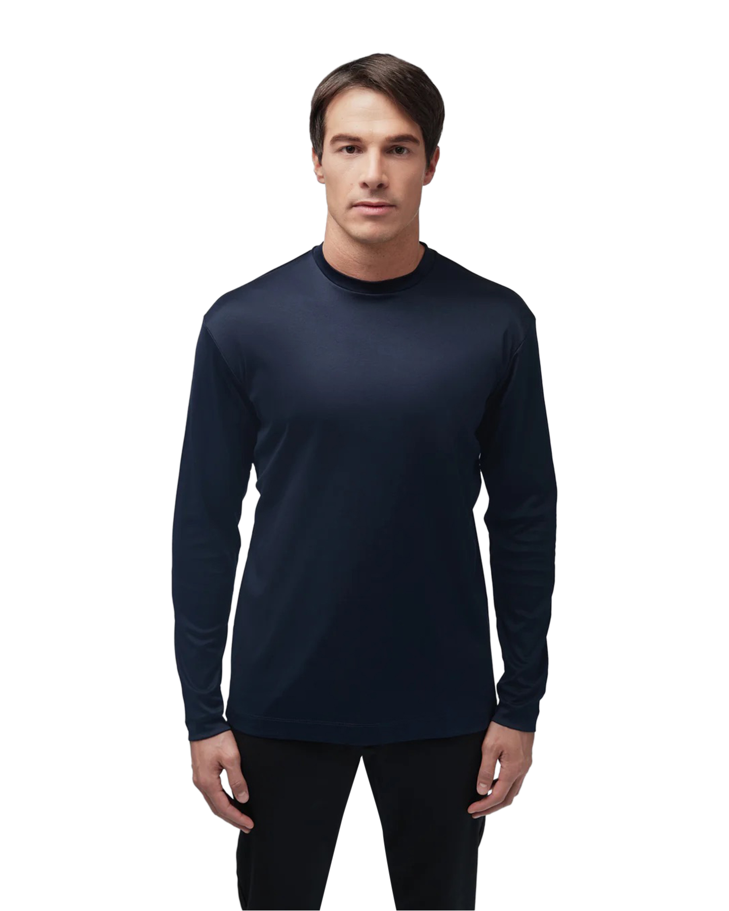 Valenza Interlock Supima T-Shirt L/S DONKERBLAUW 3