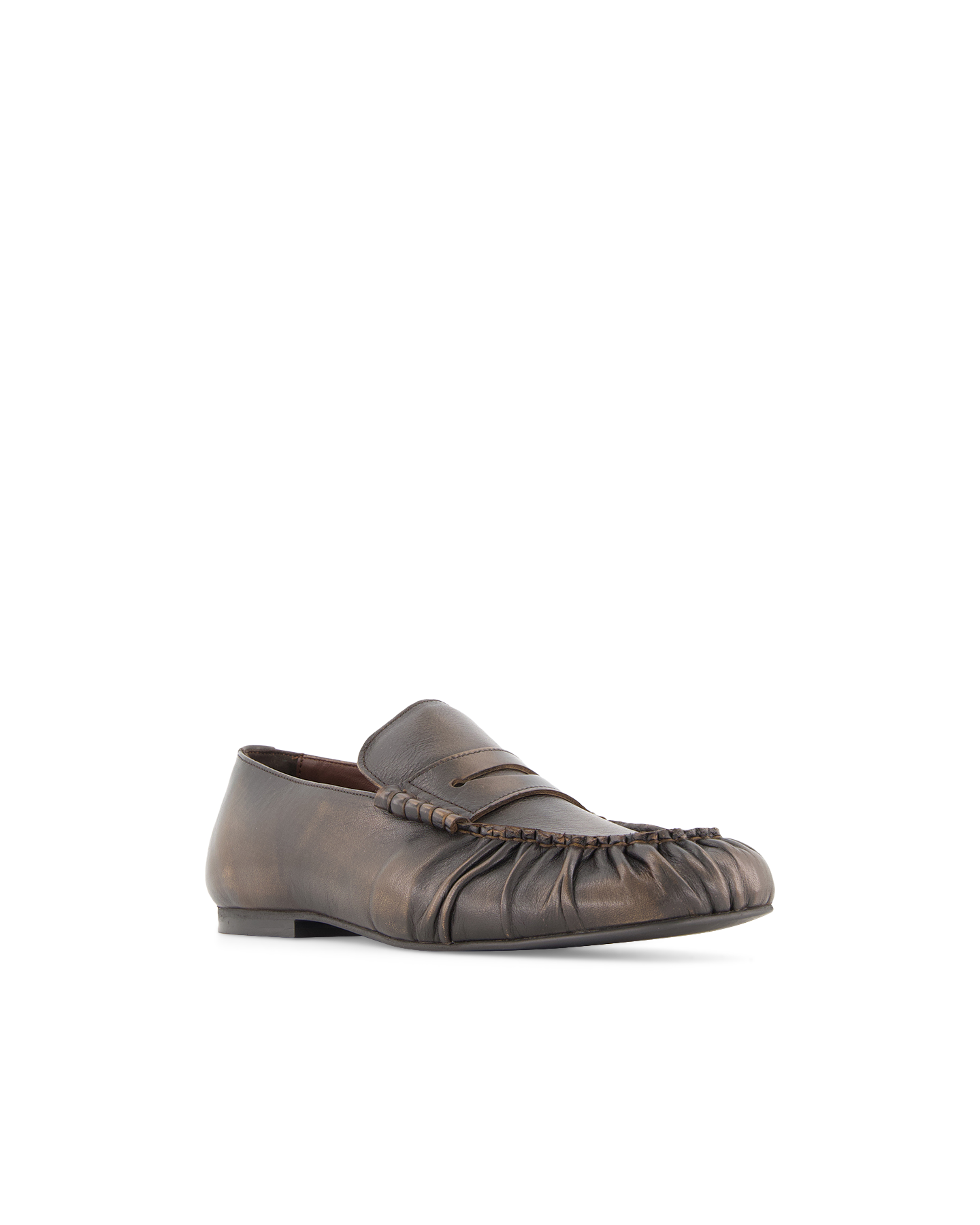 Alohas Aven Vintage Effect Brown Leather Loafers DONKERBRUIN 2