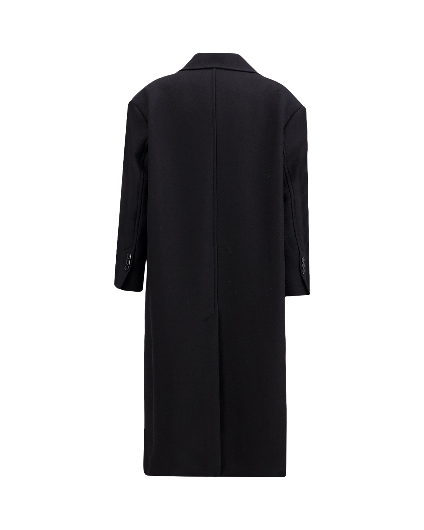 AMI Paris Double Breasted Long Cozy Coat ZWART 2