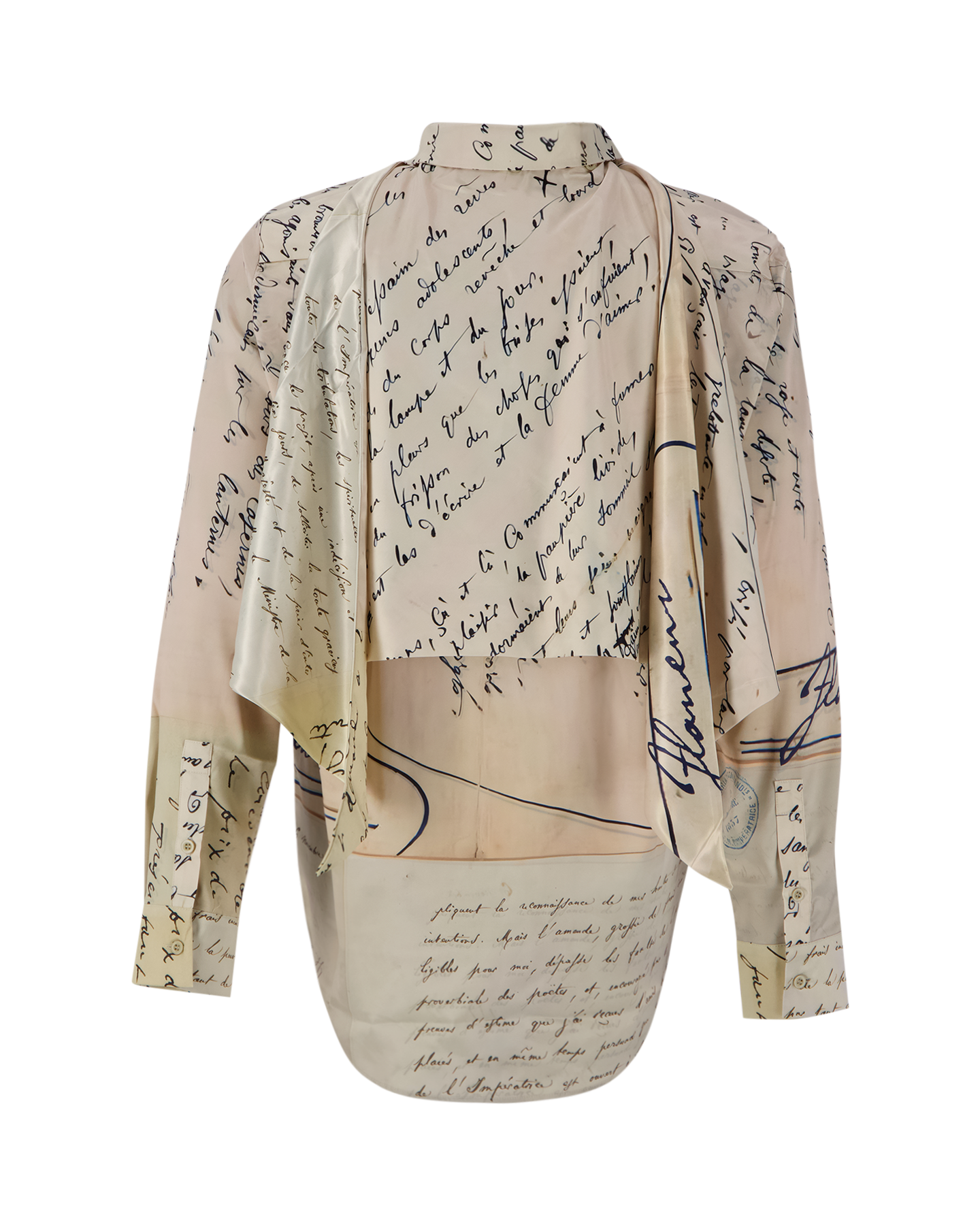 Flaneur Letter Viscose Shirt BEIGE 4