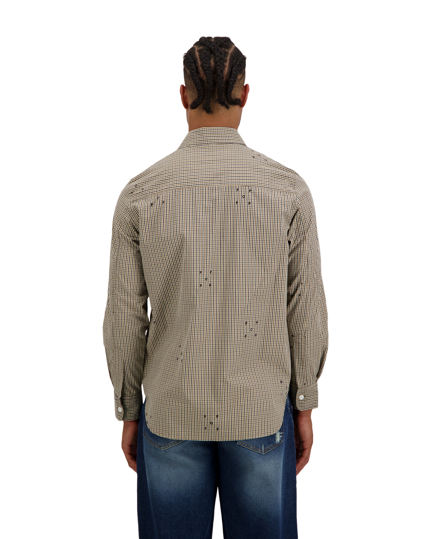 POP Trading Company Checked Allover Logo Shirt BRUIN 4