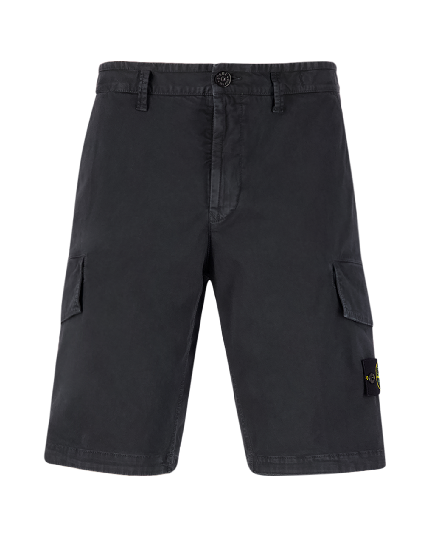 Stone Island L1204 Organic Cotton Stretch Broken Twil Garment Dyed 'Old' Effect Bermuda Shorts DONKERGRIJS 1