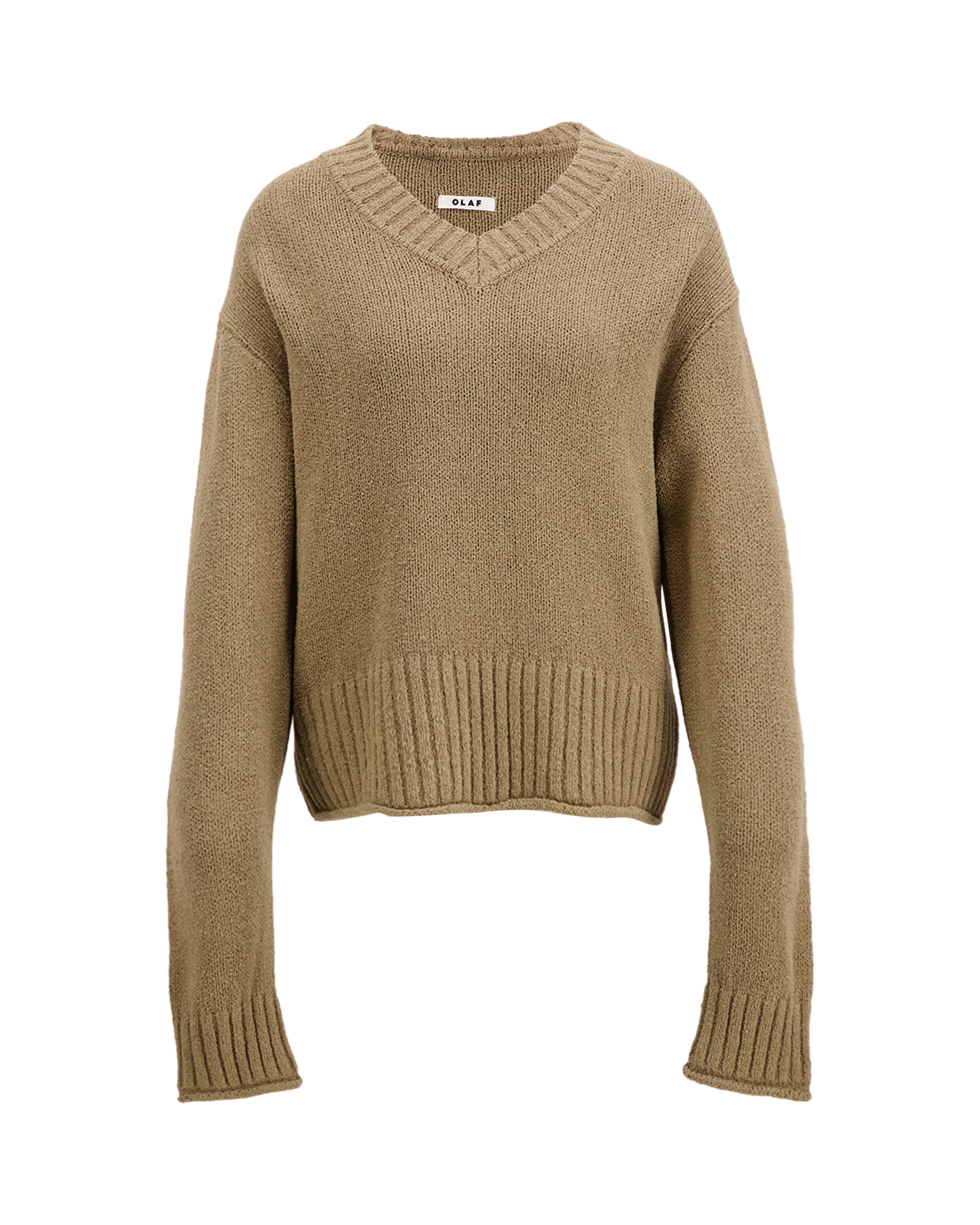 OLAF Knitted V Neck BRUIN 1